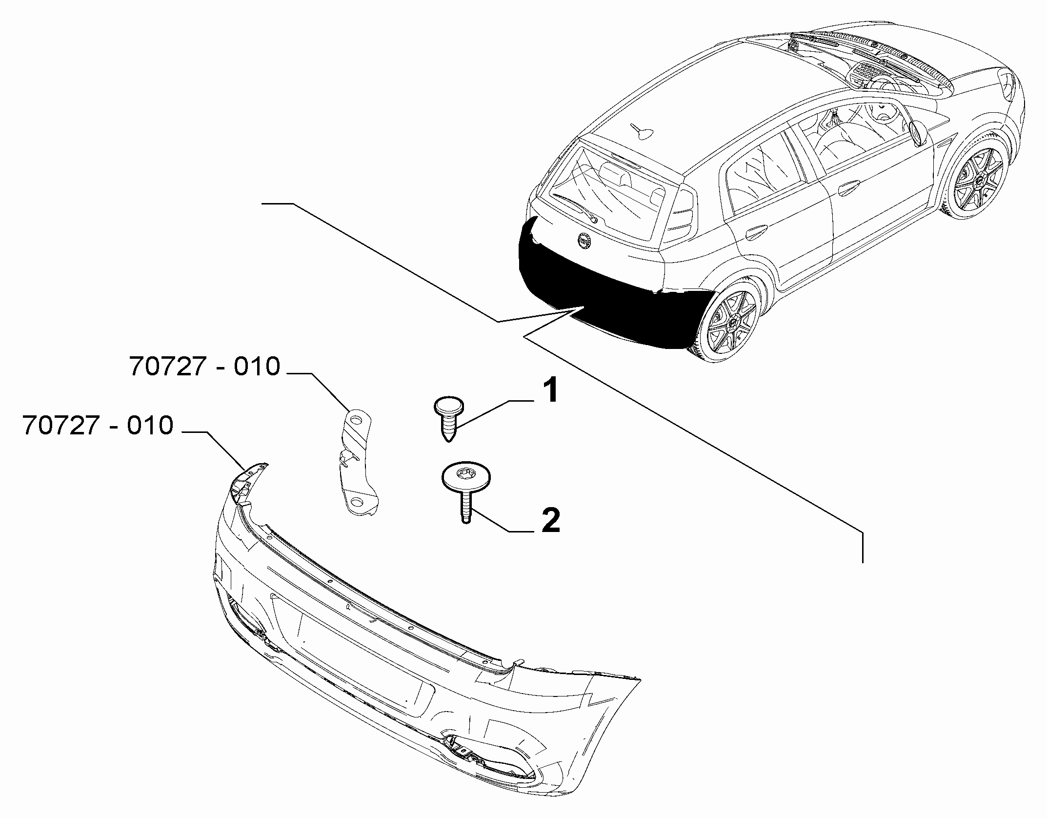 70727-020 REAR BUMPER CLAMPS