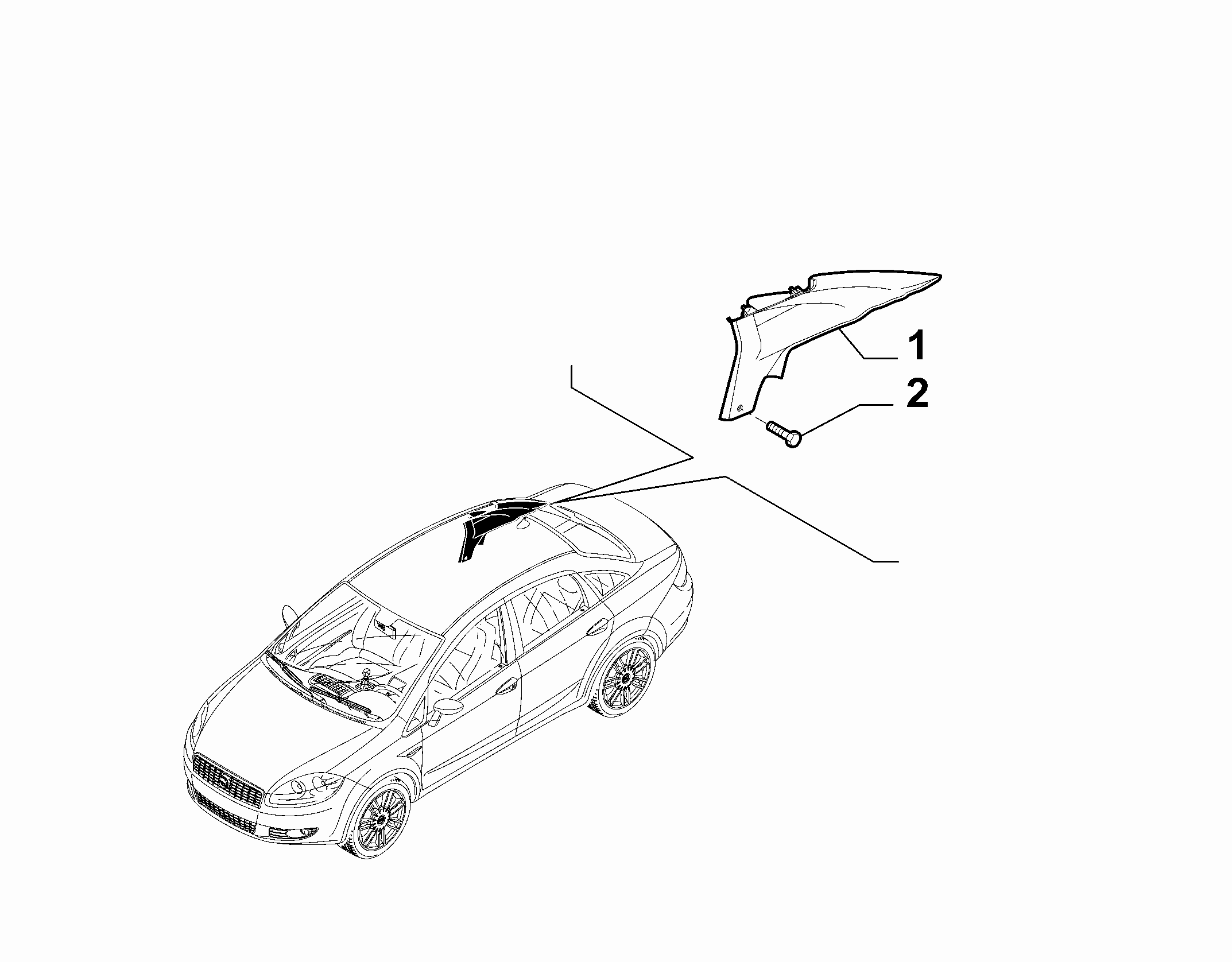 70523-040 INNER REAR PILLAR AND QUARTER GLASS TRIMS