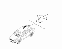 70523-040 INNER REAR PILLAR AND QUARTER GLASS TRIMS