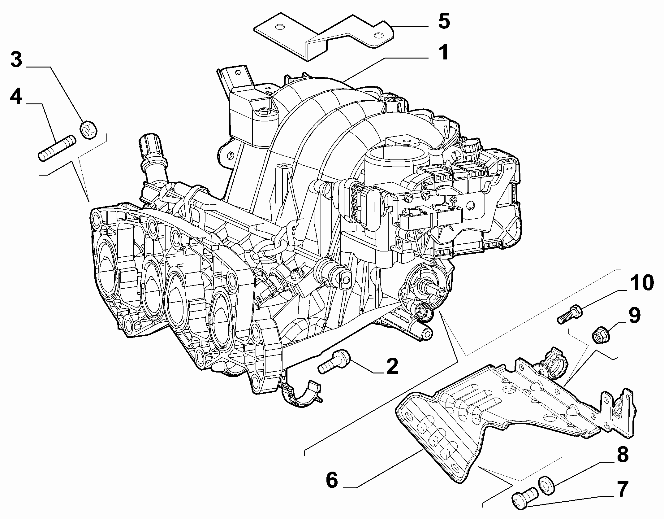 10255-010 INTAKE MANIFOLD AND BUTTERFLY CLIPS
