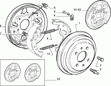 33125/00 ТОРМОЗА ЗАДНИХ КОЛЕС 
