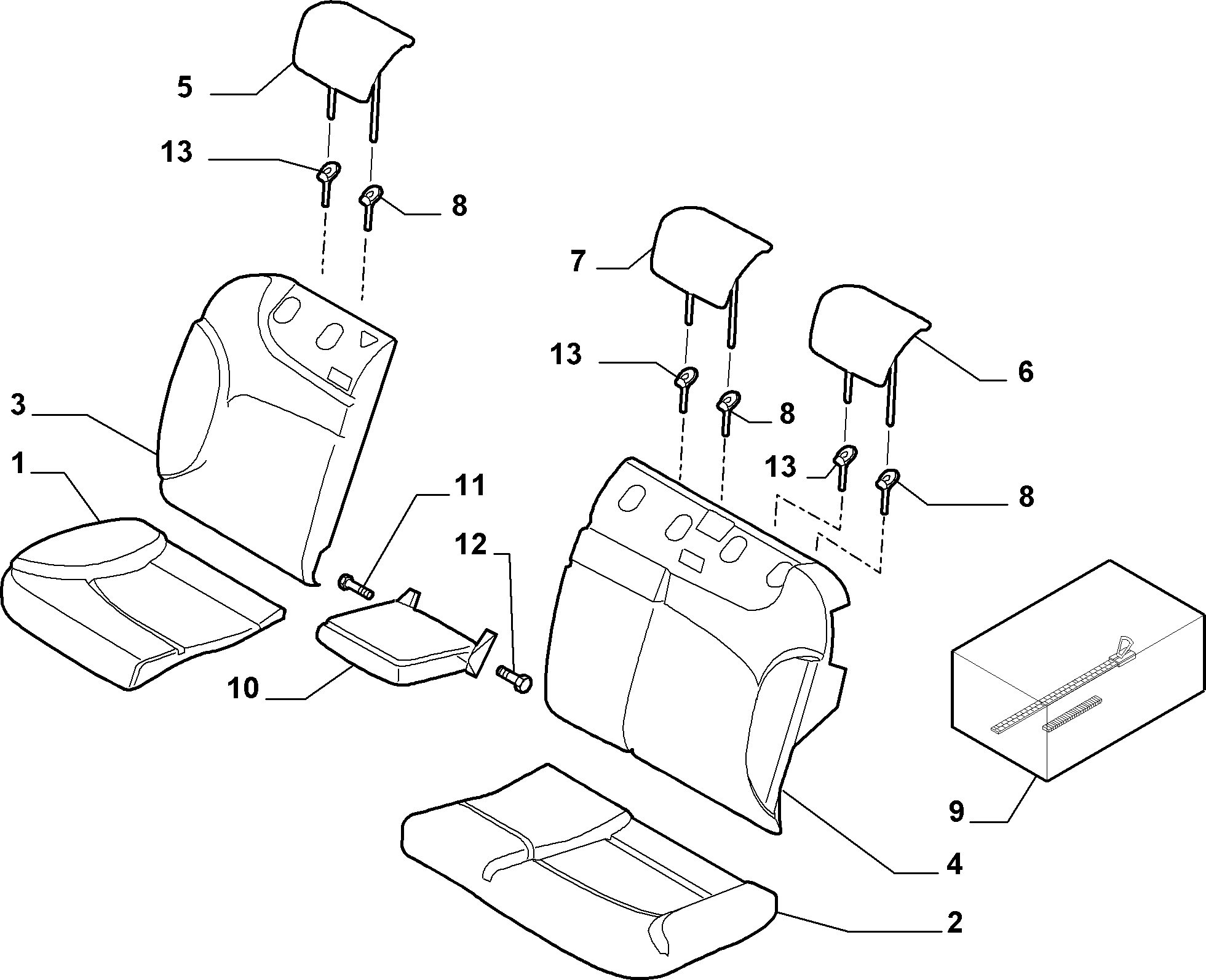 70615/11 REAR SEAT LINING