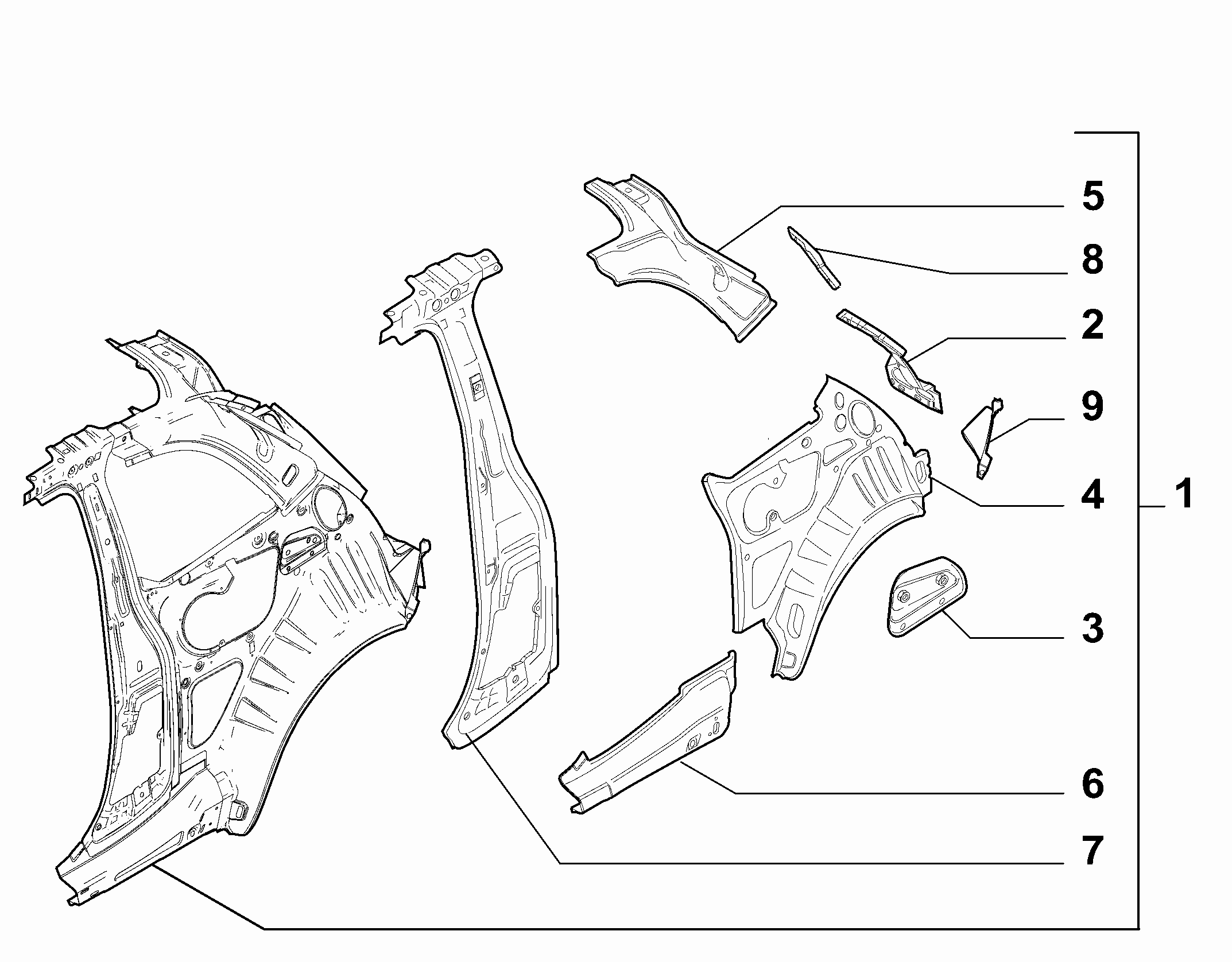 70004-010 REAR SIDE FRAME STRUCTURE