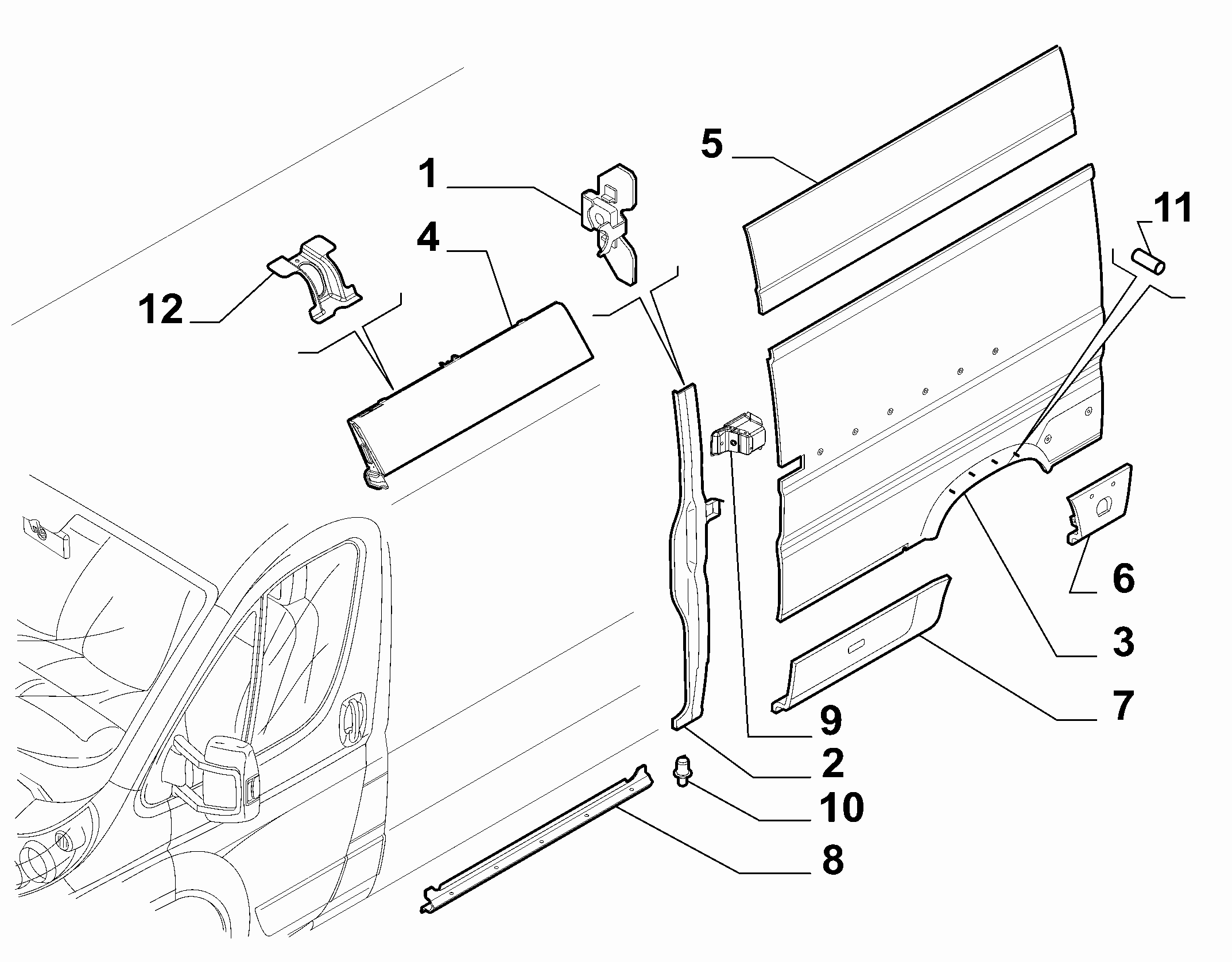 70020-040 OUTER SIDE PANEL FOR COMMERCIAL VEHICLES