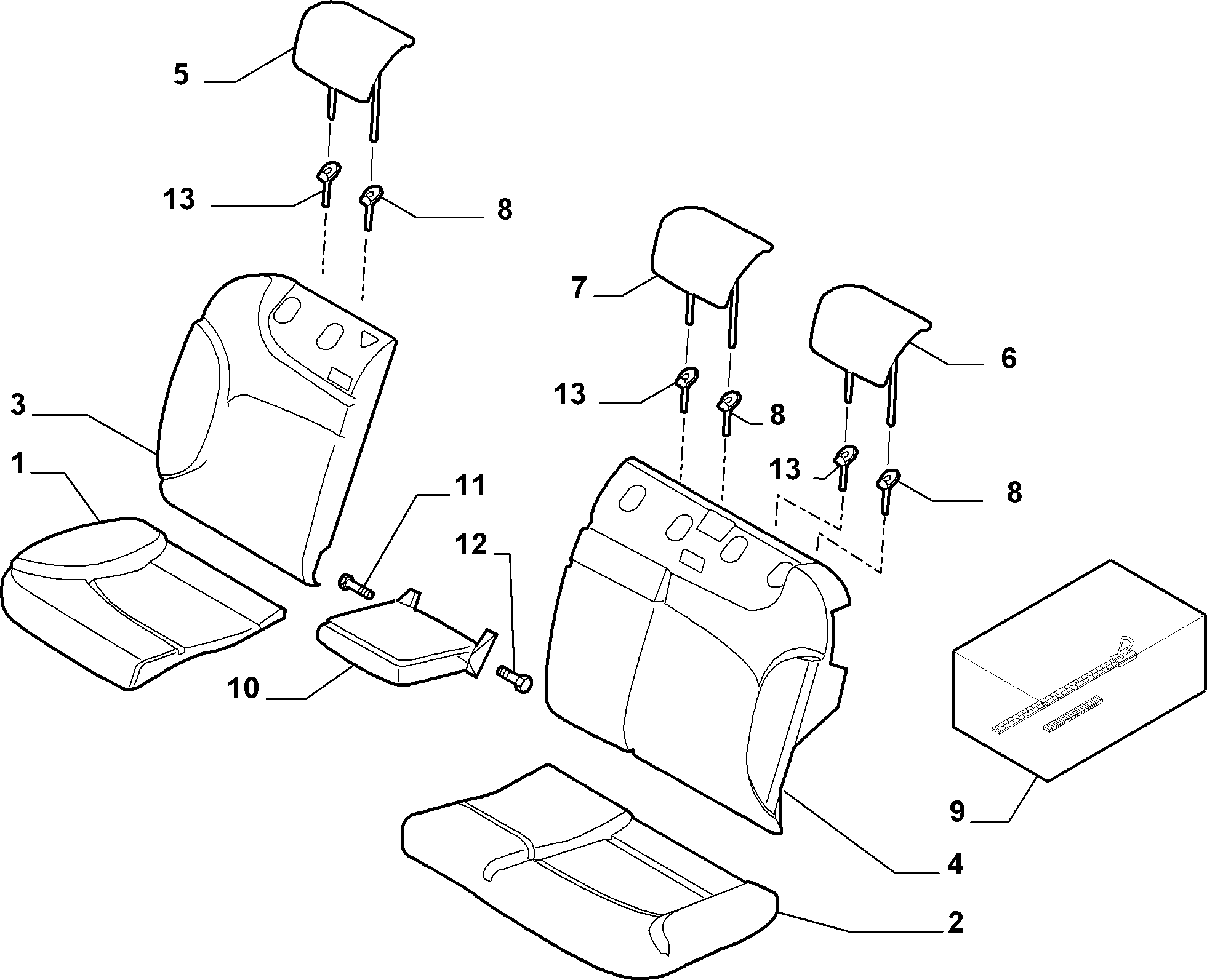 70615/09 REAR SEAT LINING