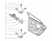70136-020 REAR DOOR HINGES AND TIE RODS