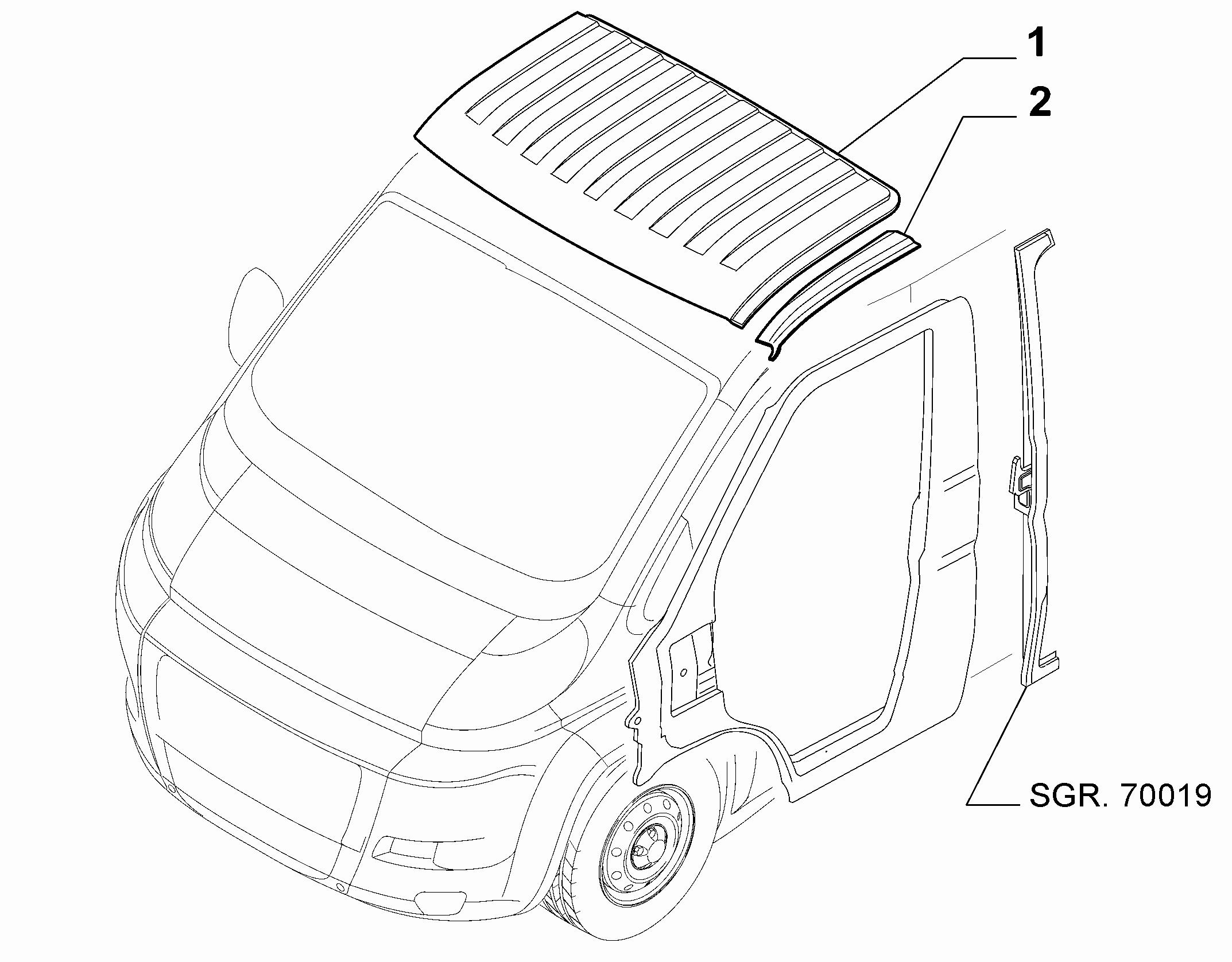 70018-020 ROOF FOR COMMERCIAL VEHICLES