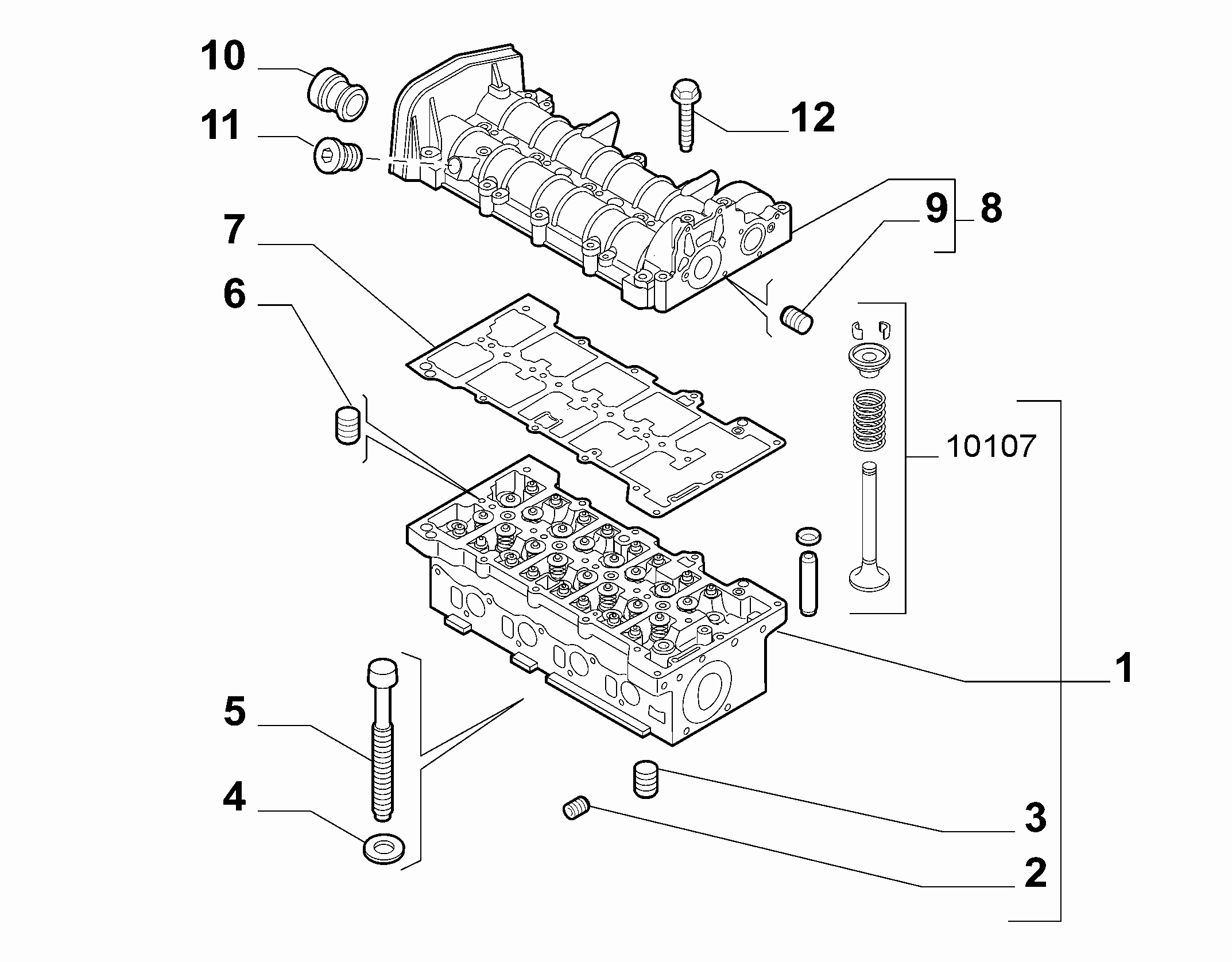 10101-020 CYLINDER HEAD AND GASKETS