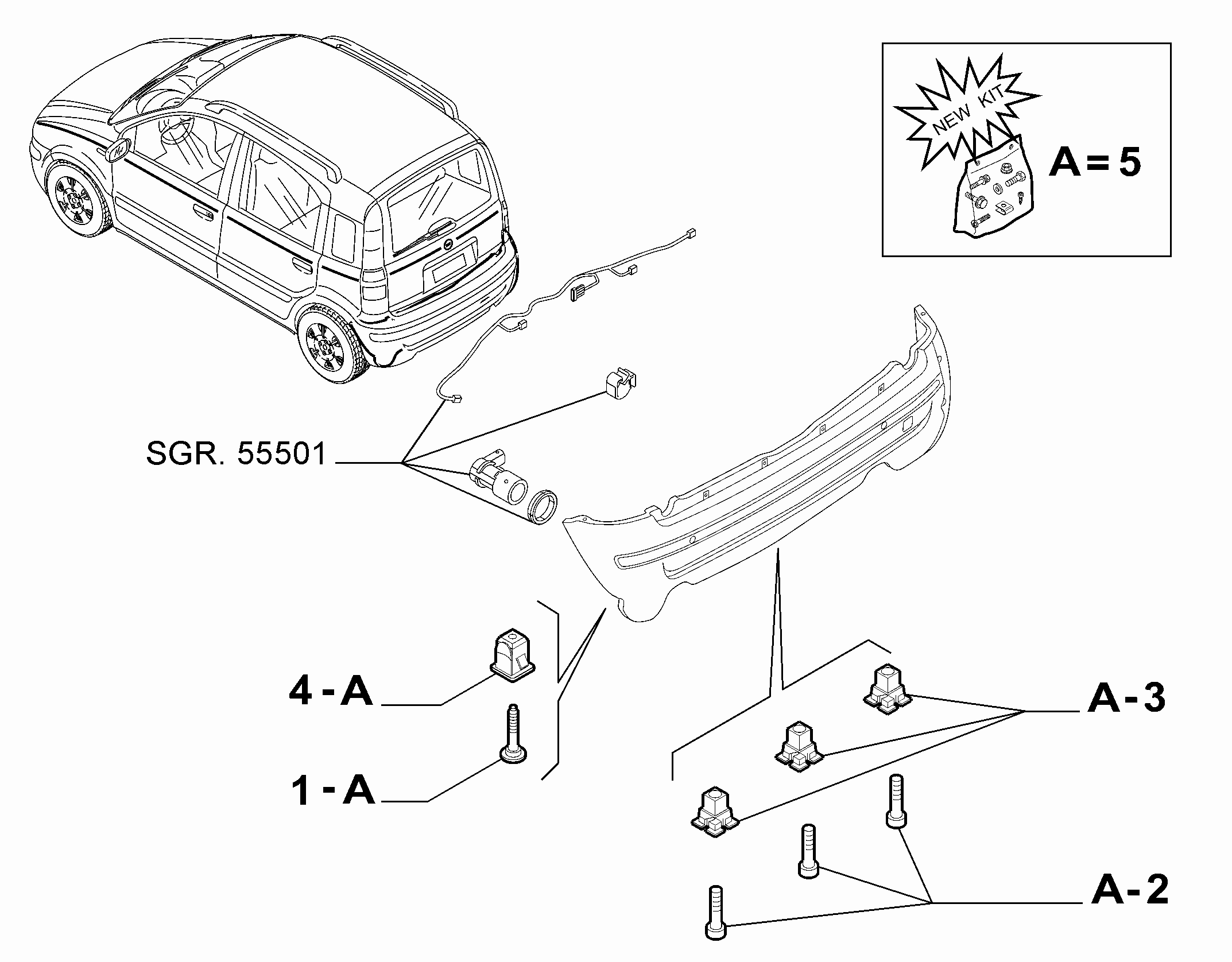 70727-020 REAR BUMPER CLAMPS