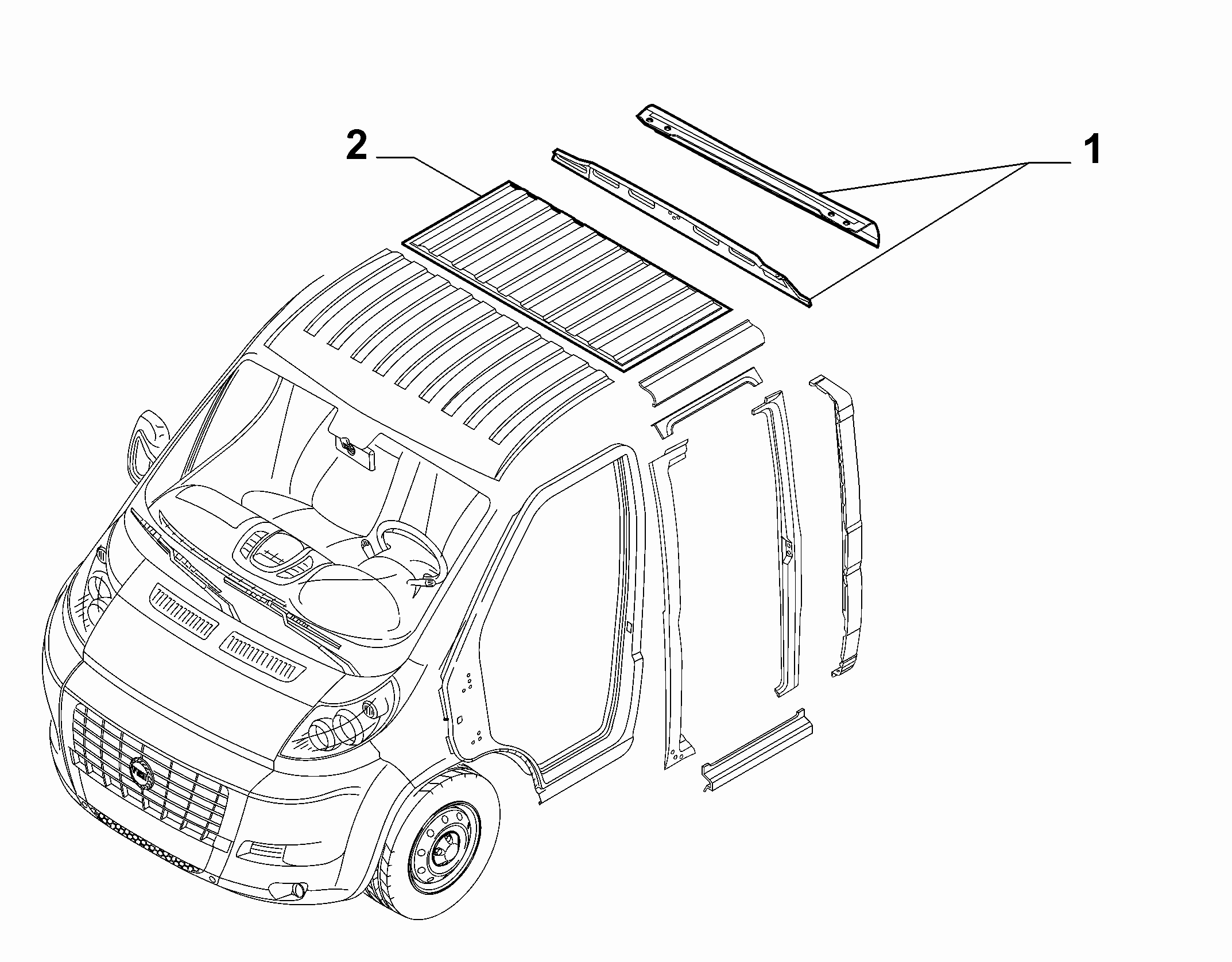 70020-030 ROOF FOR COMMERCIAL VEHICLES