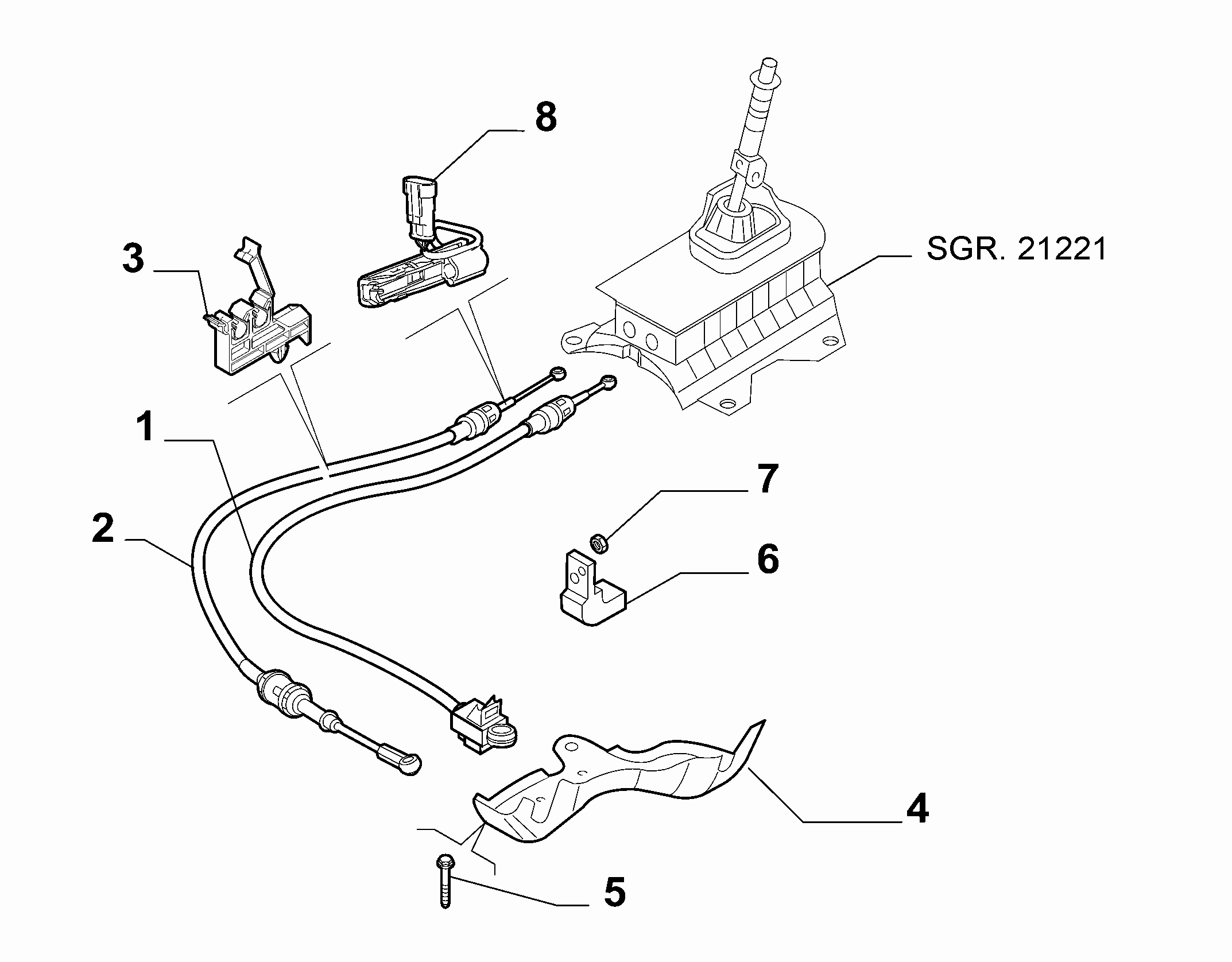 21221-020 GEAR STICK FLEX SHAFT
