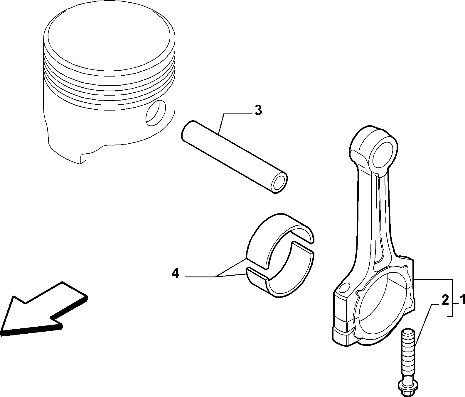 10105-010 COUPLING RODS AND HALF BEARINGS