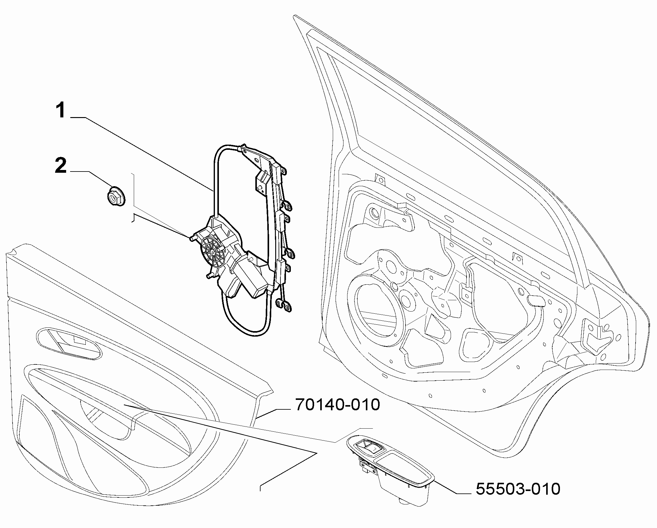 70136-040 REAR DOOR WINDOW