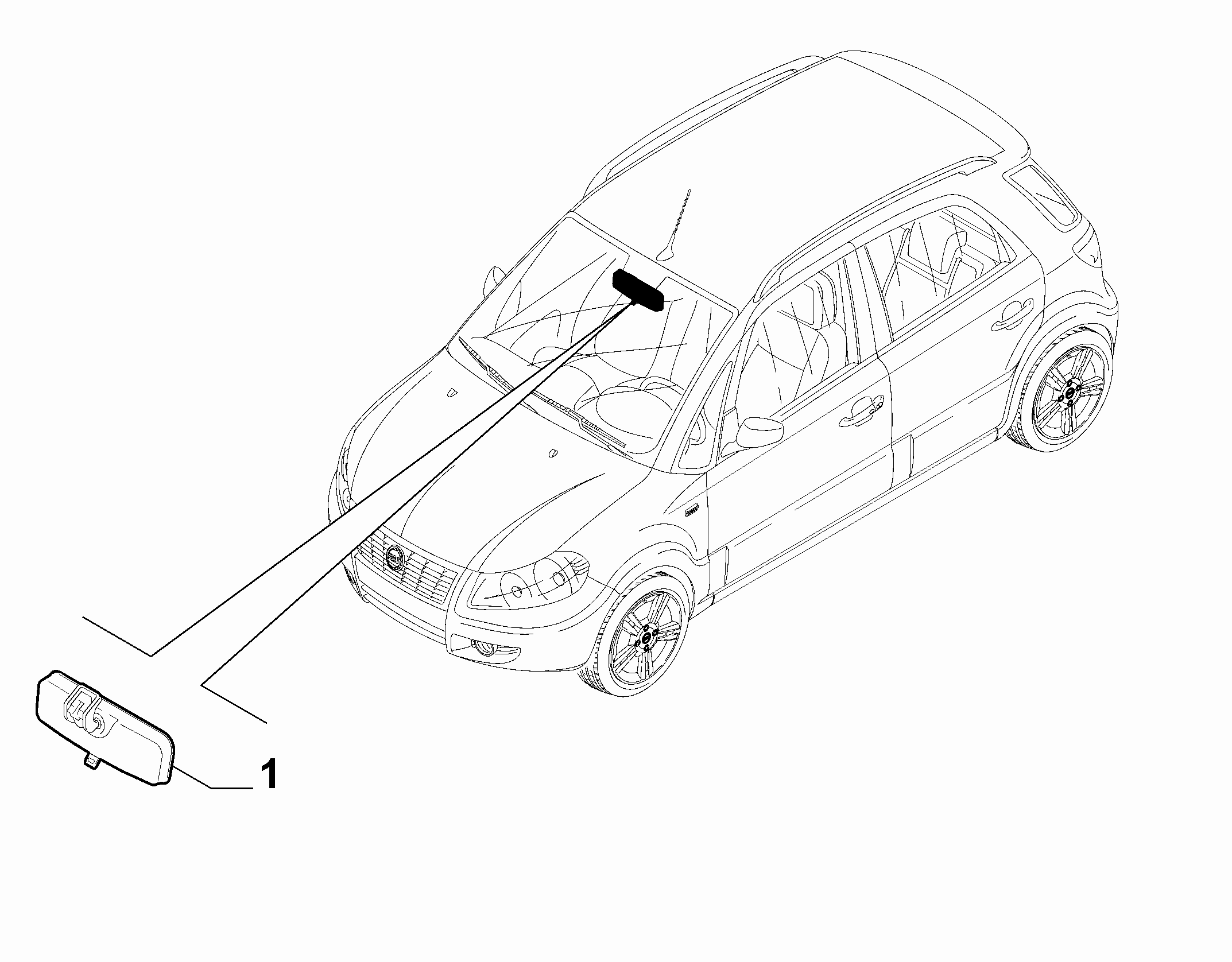 70740-010 REAR VIEW MIRROR