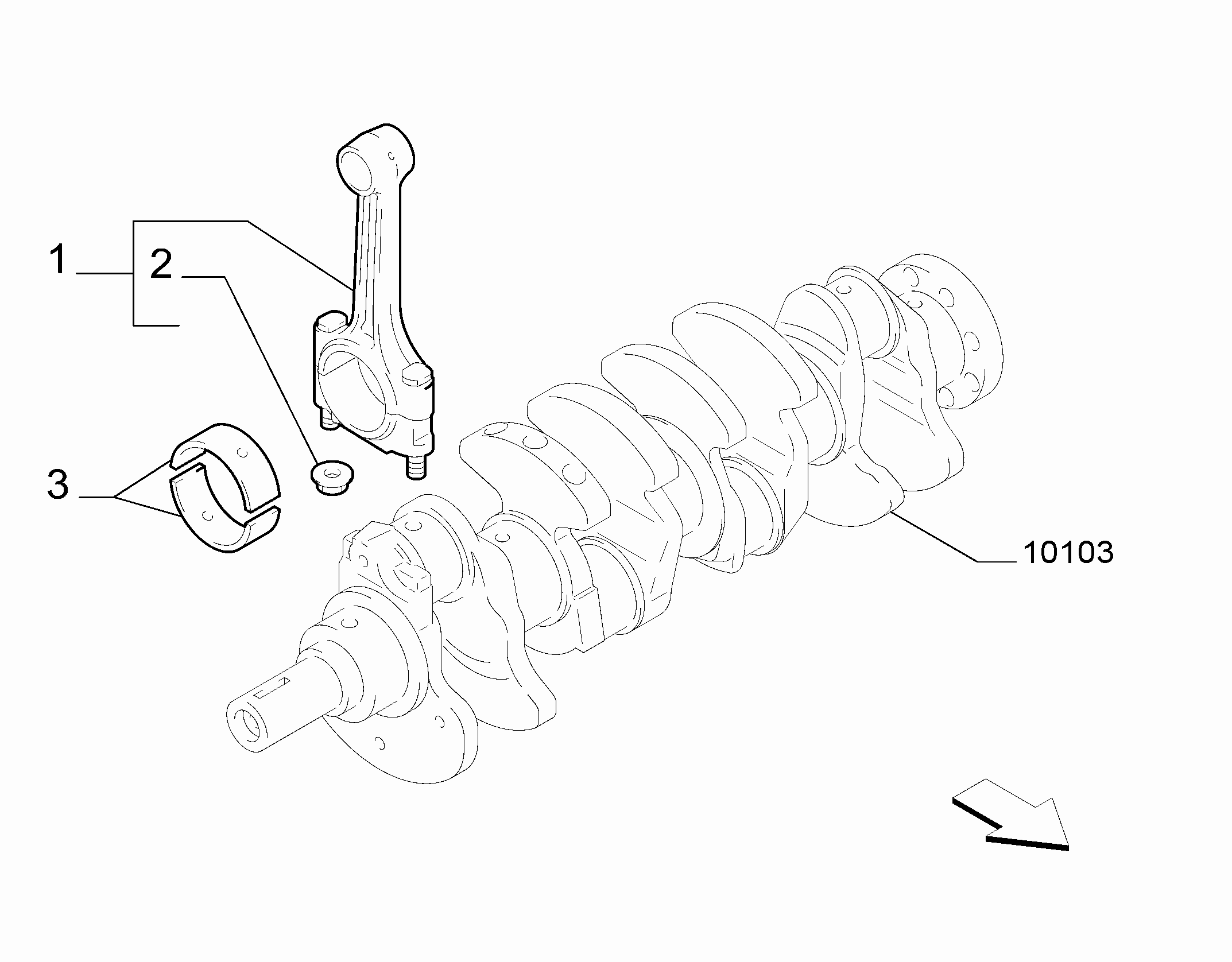 10105-010 COUPLING RODS AND HALF BEARINGS