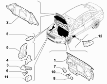 70522-010 BONNET AND ENGINE PADDING AND INSULATION
