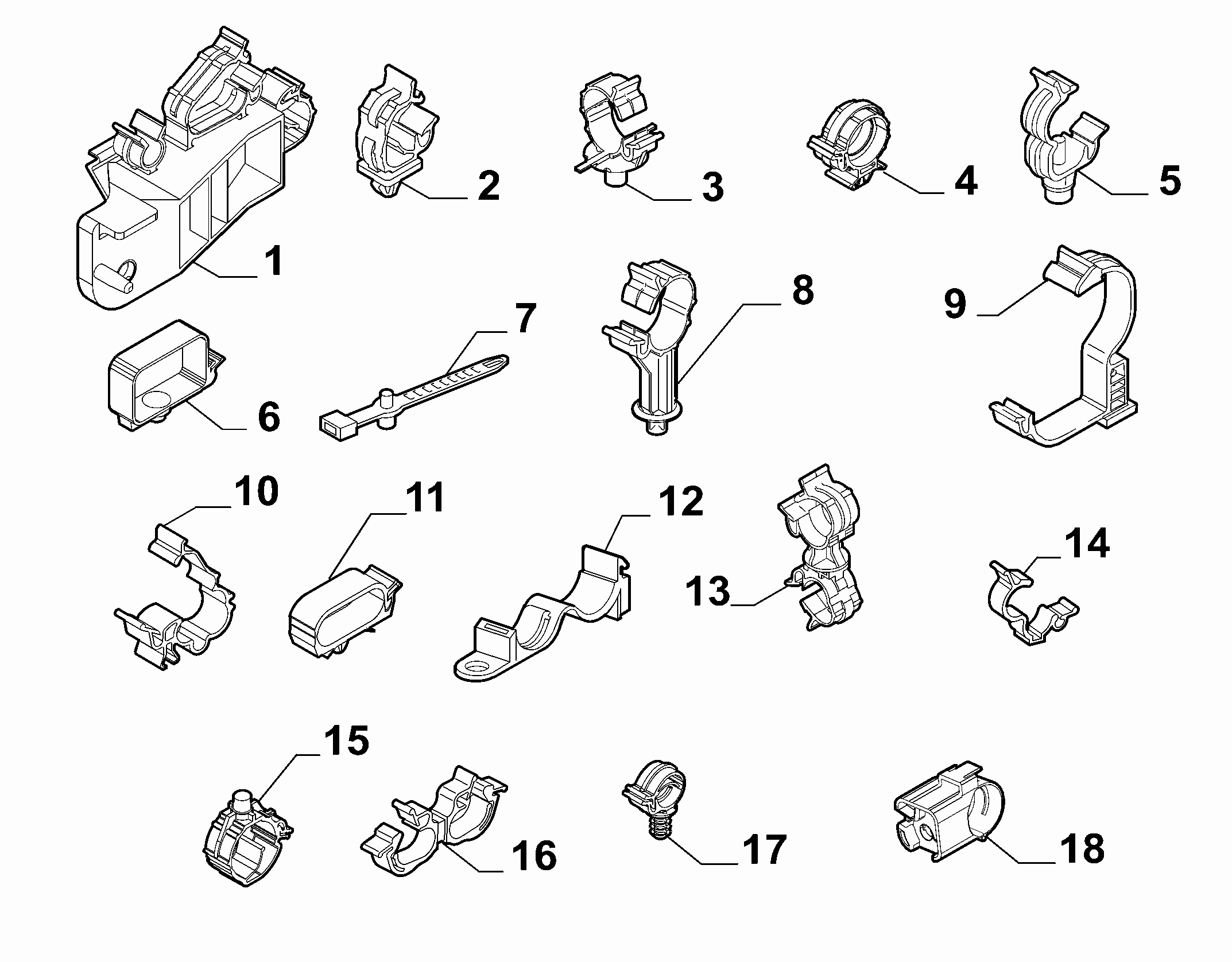 55527-010 CABLE SET FIXINGS