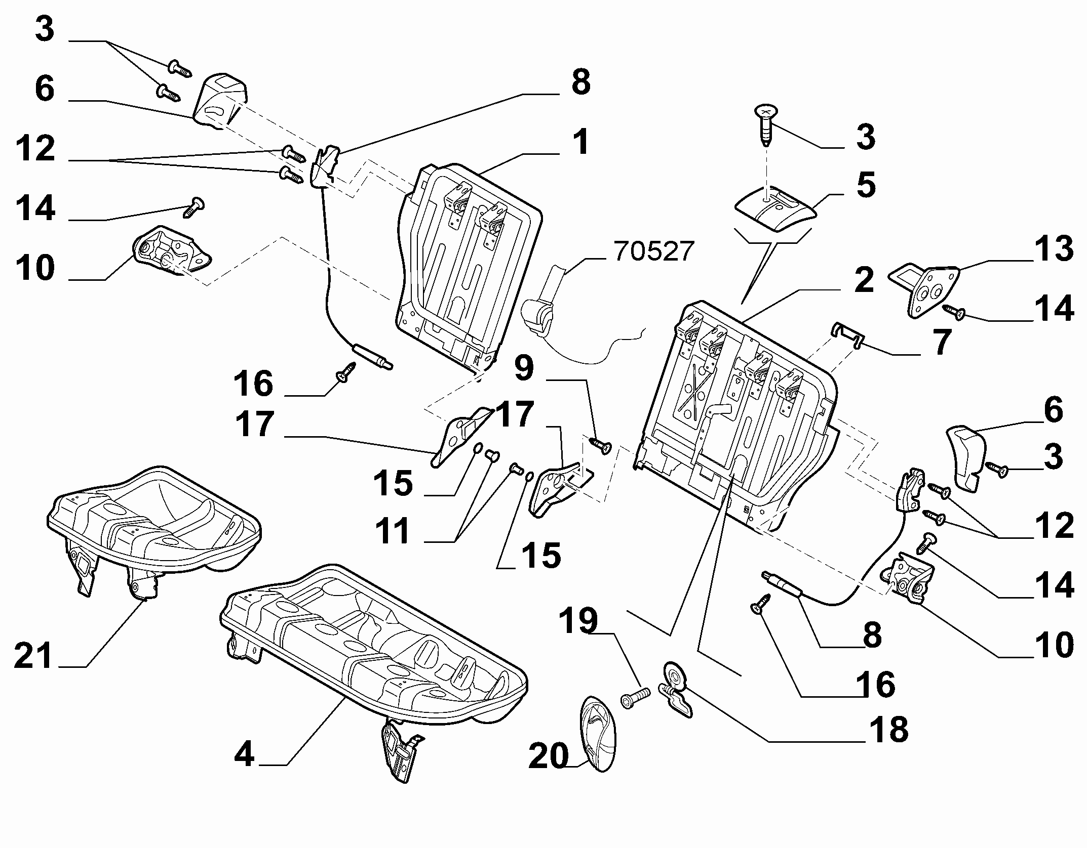 70613-020 REAR SEAT FRAME