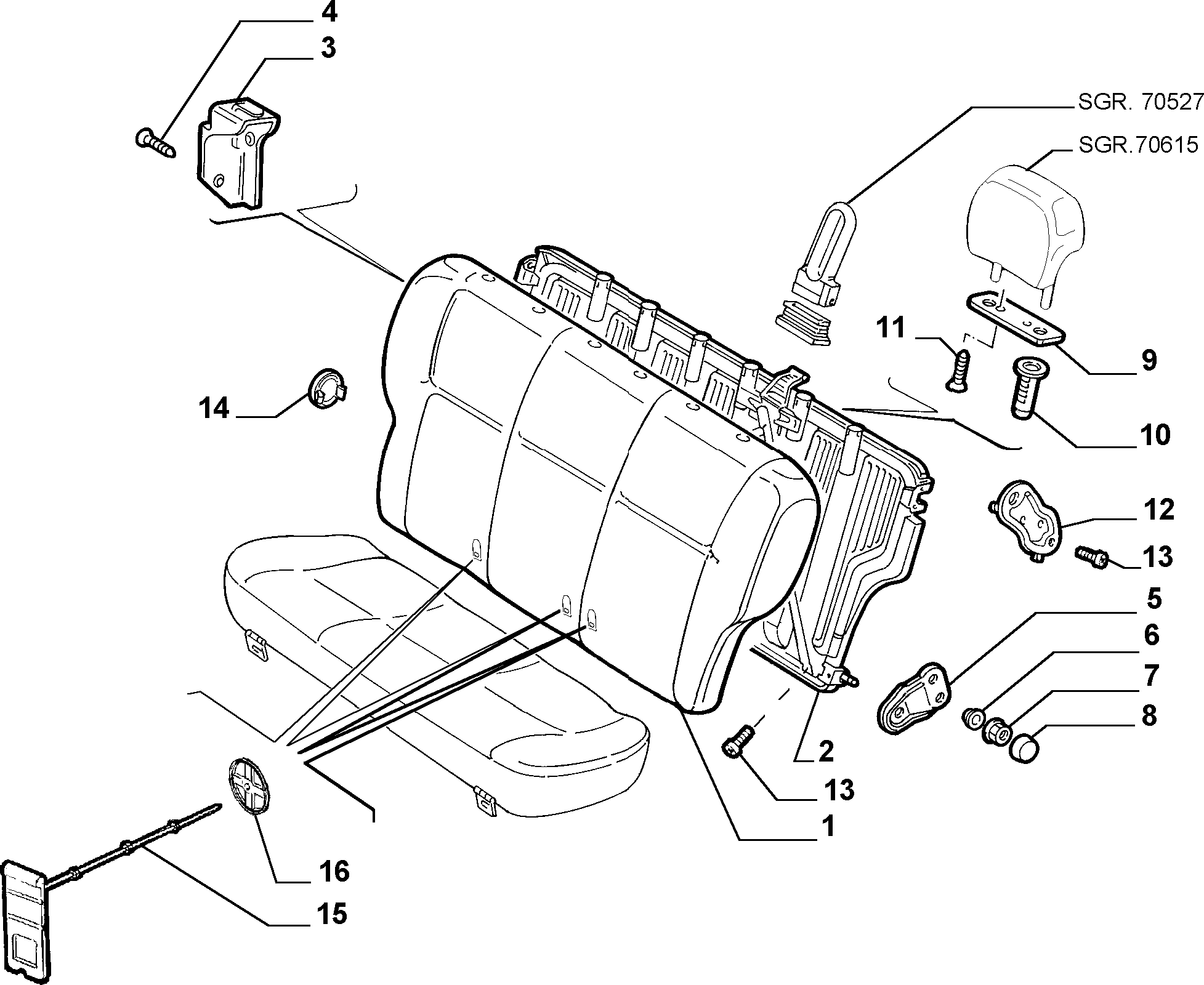 70613/00 REAR SEAT 
