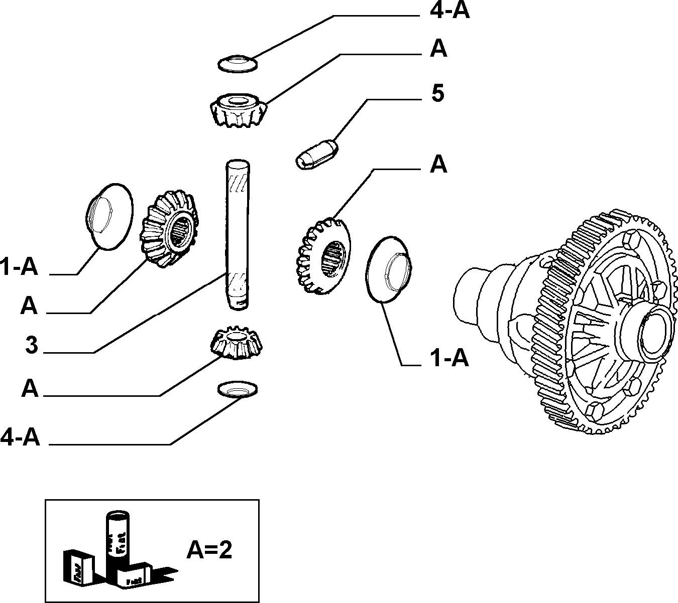 21220-020 CROWN WHEEL AND HALF CRANKSHAFT