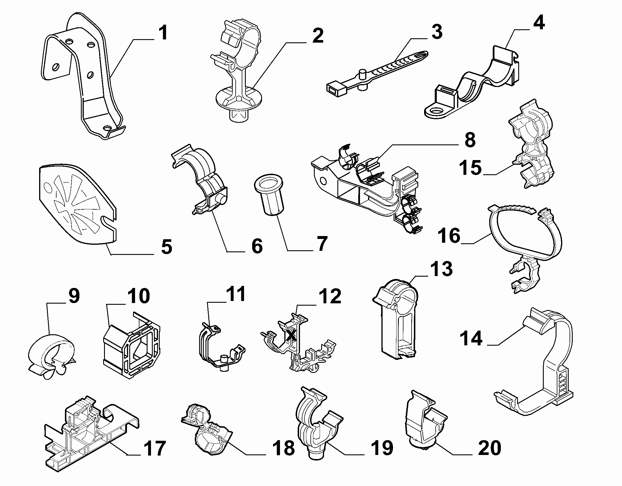 55527-010 CABLE SET FIXINGS