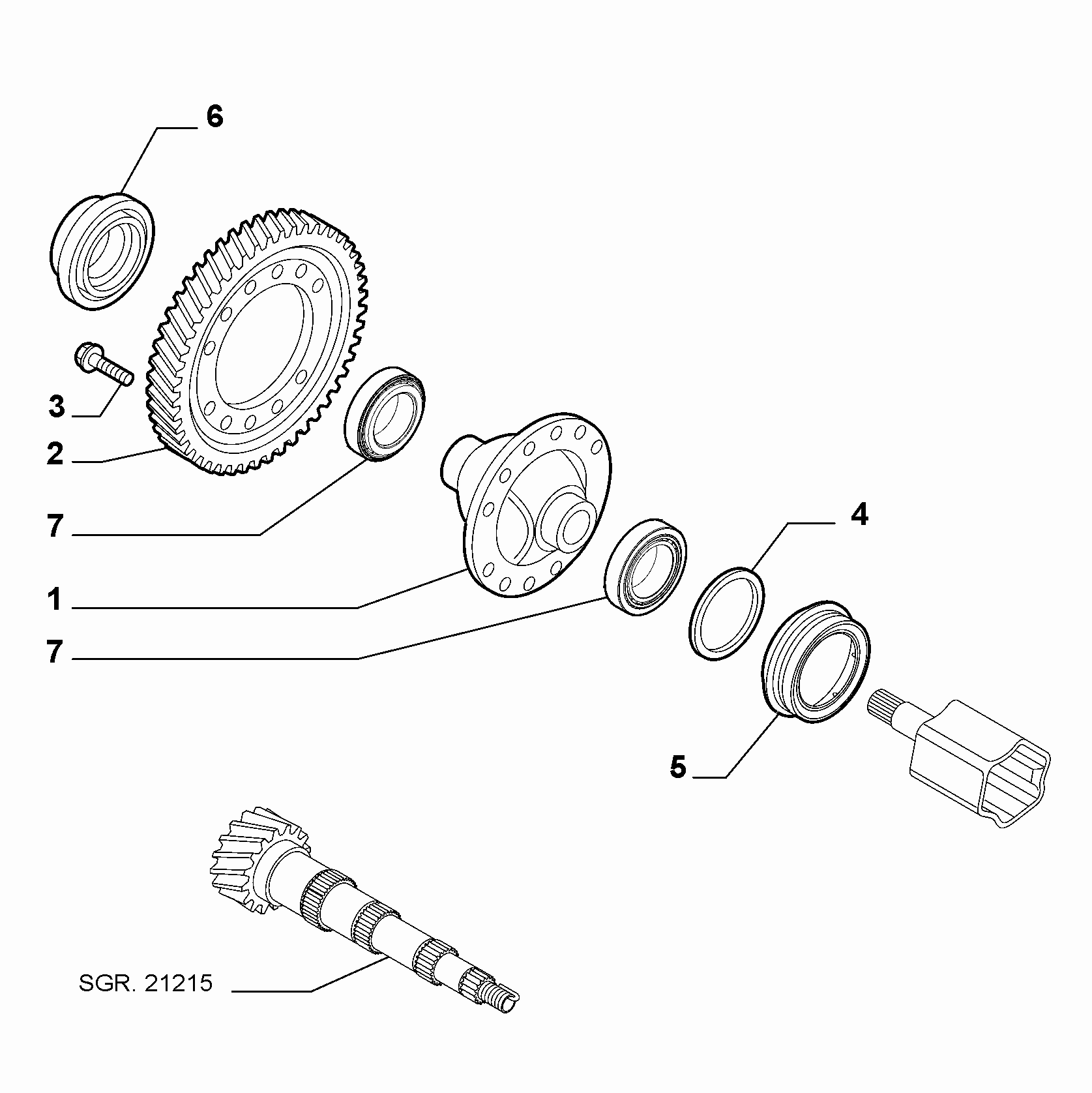 21220-010 GEARING AND HALF CRANKSHAFT