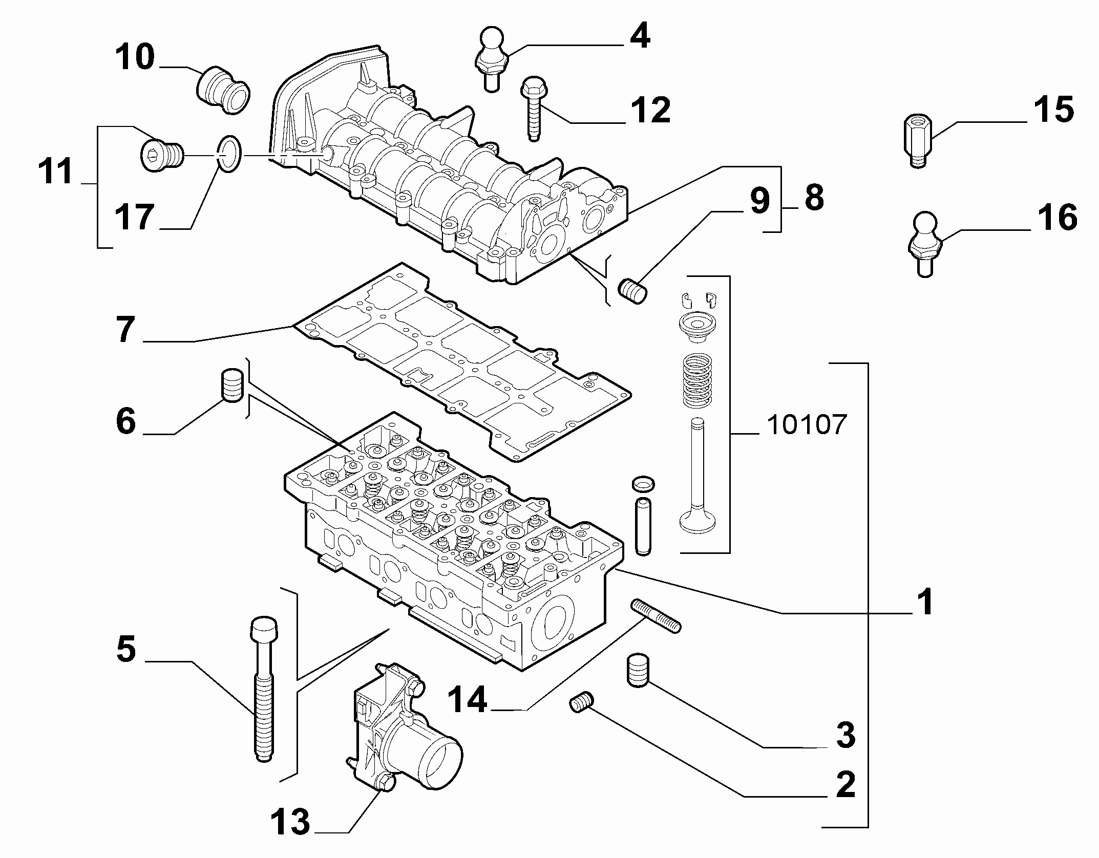10101-020 CYLINDER HEAD AND GASKETS