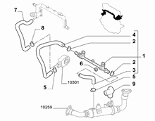 10402-030 WATER PUMP, PIPES AND THERMOSTAT