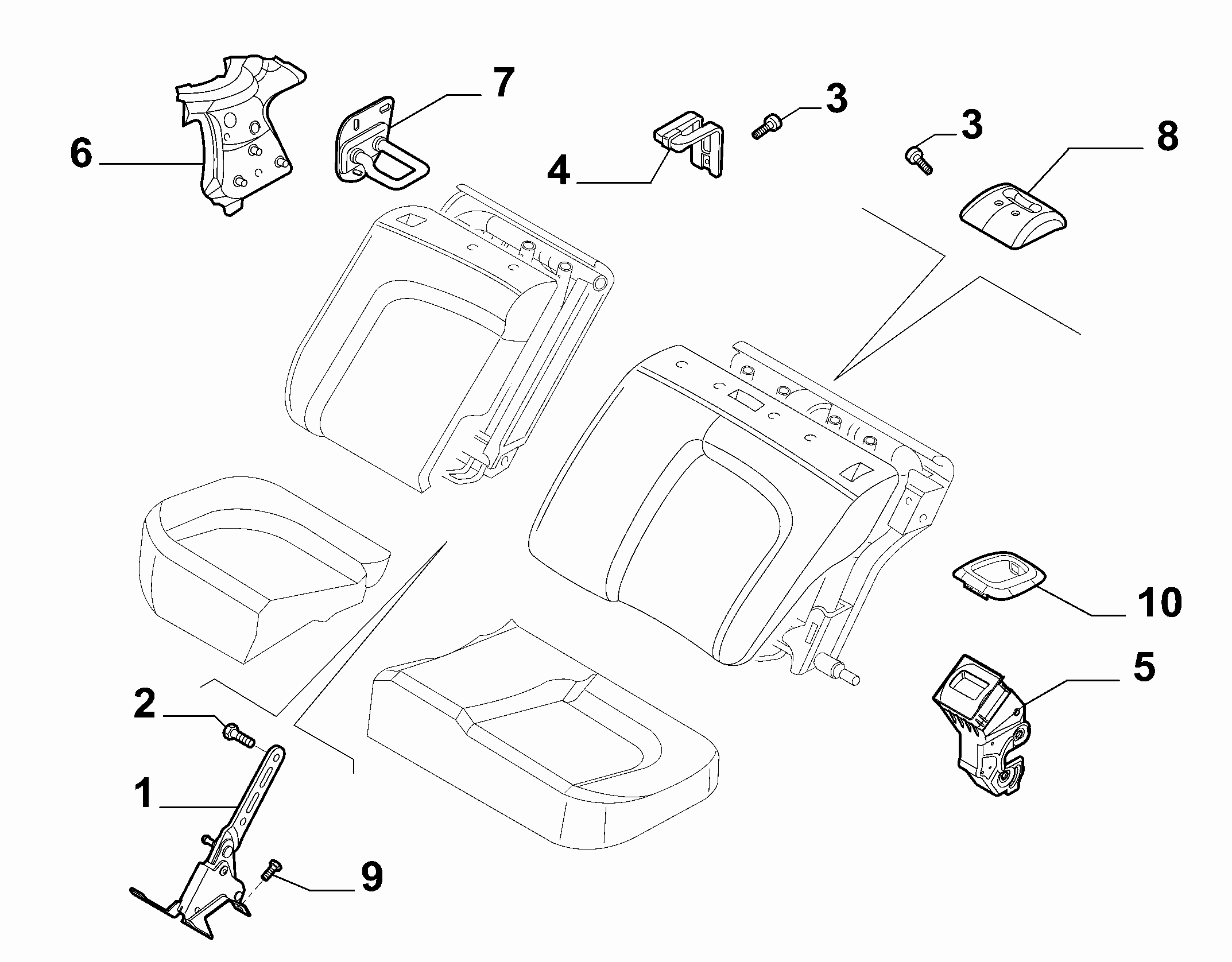 70613-030 REAR SEAT ADJUSTMENT DEVICE
