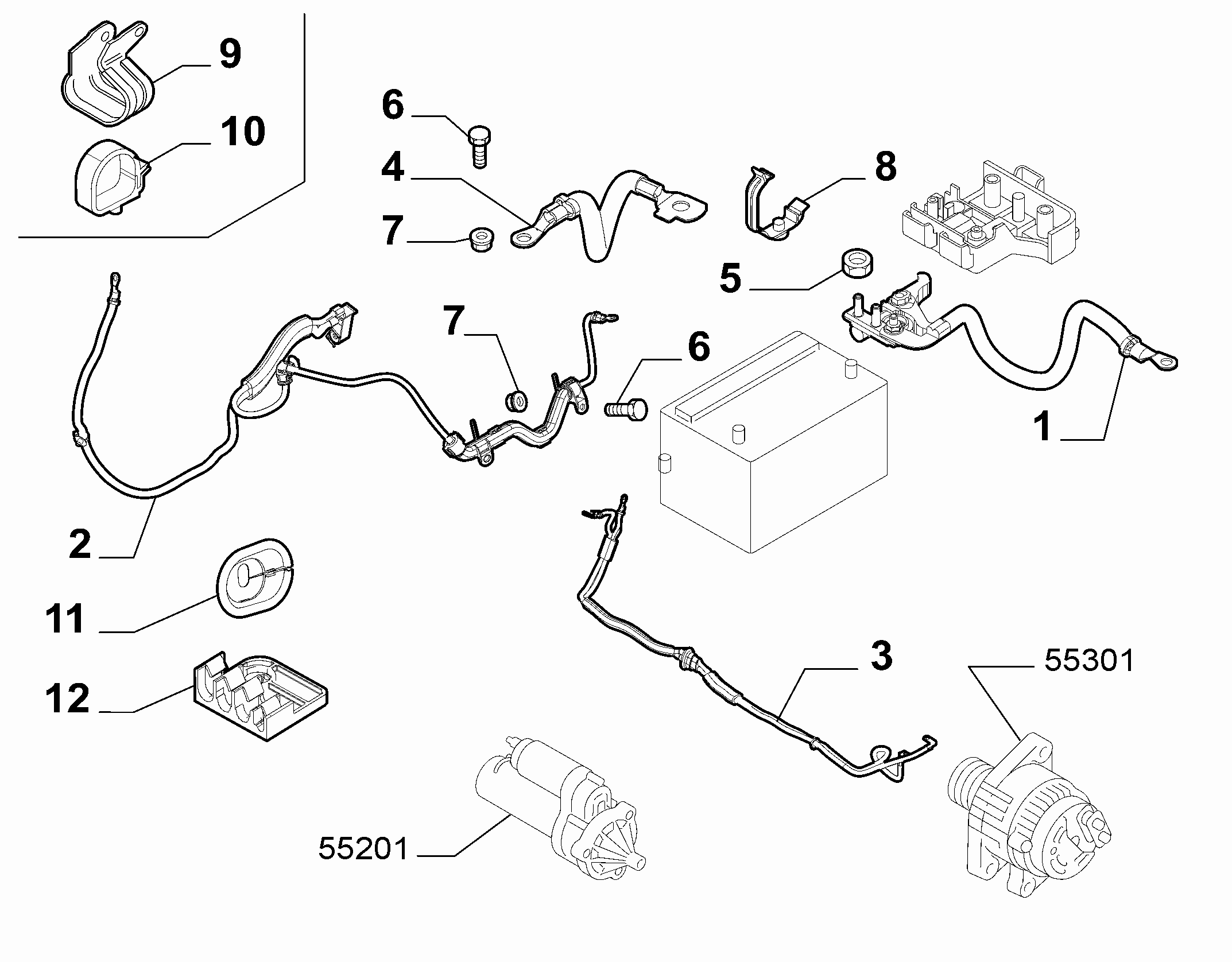 55300-040 BATTERY HARNESS