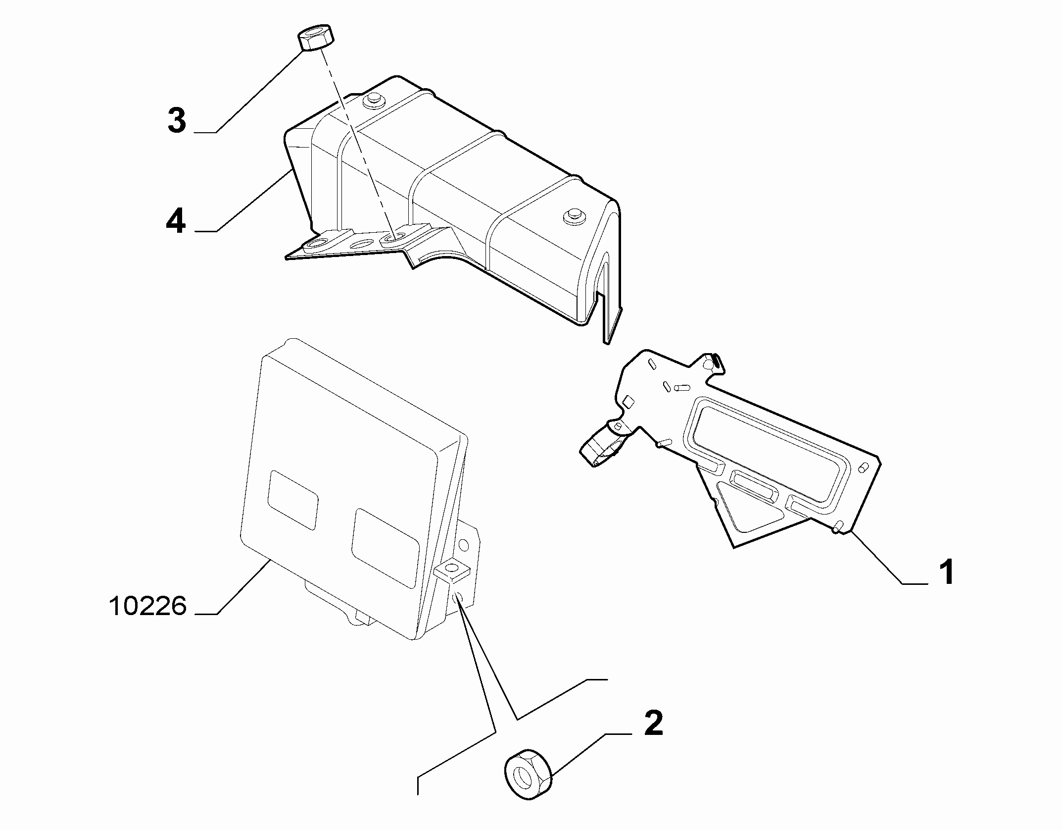 10225-020 INJECTION ECU AND ENGINE HARNESS FASTENERS