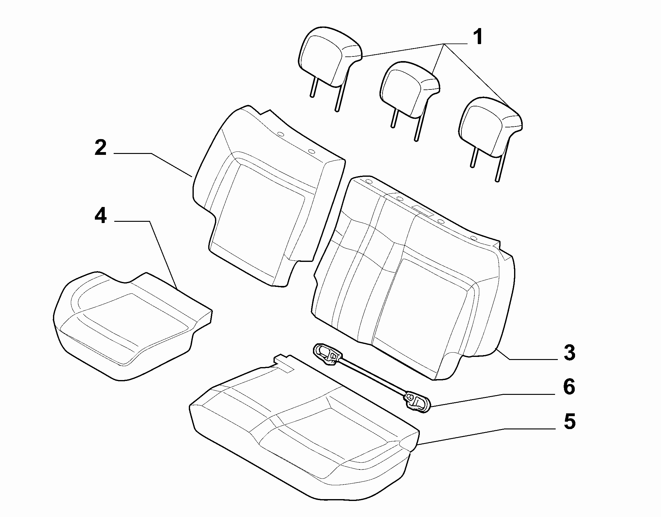 70613/00 REAR SEAT 