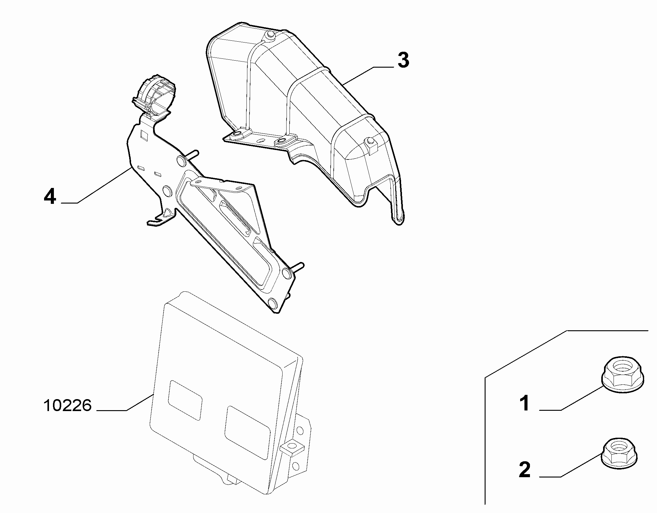 10225-020 INJECTION ECU AND ENGINE HARNESS FASTENERS