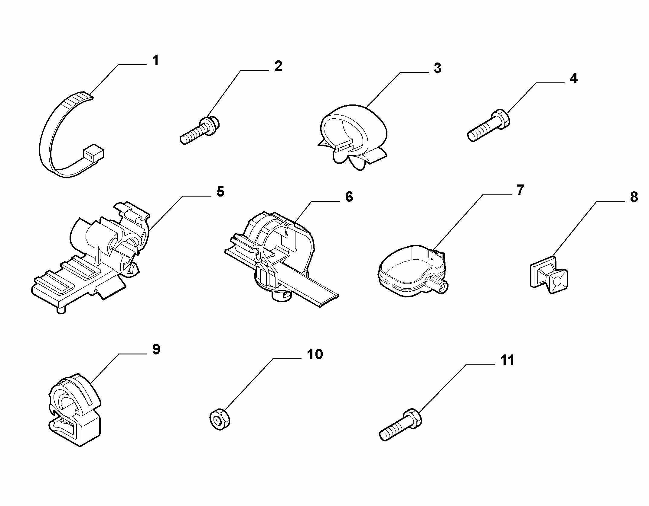 55527-030 PASSENGER COMPARTMENT AND REAR CABLE SET FASTENERS
