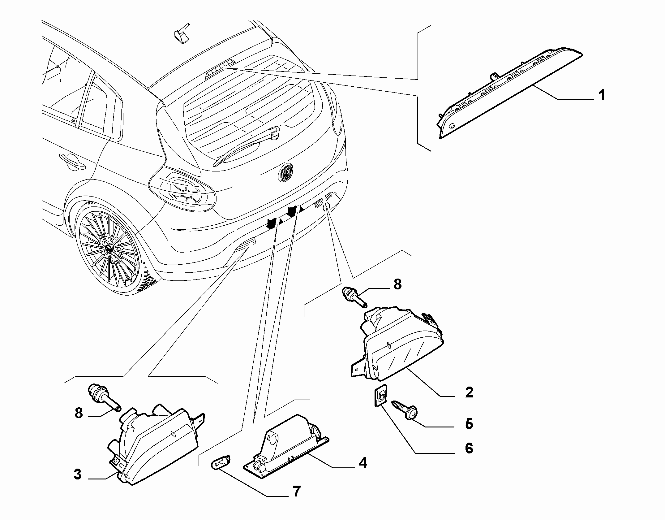 55401-040 REVERSE FOG TAIL LAMP