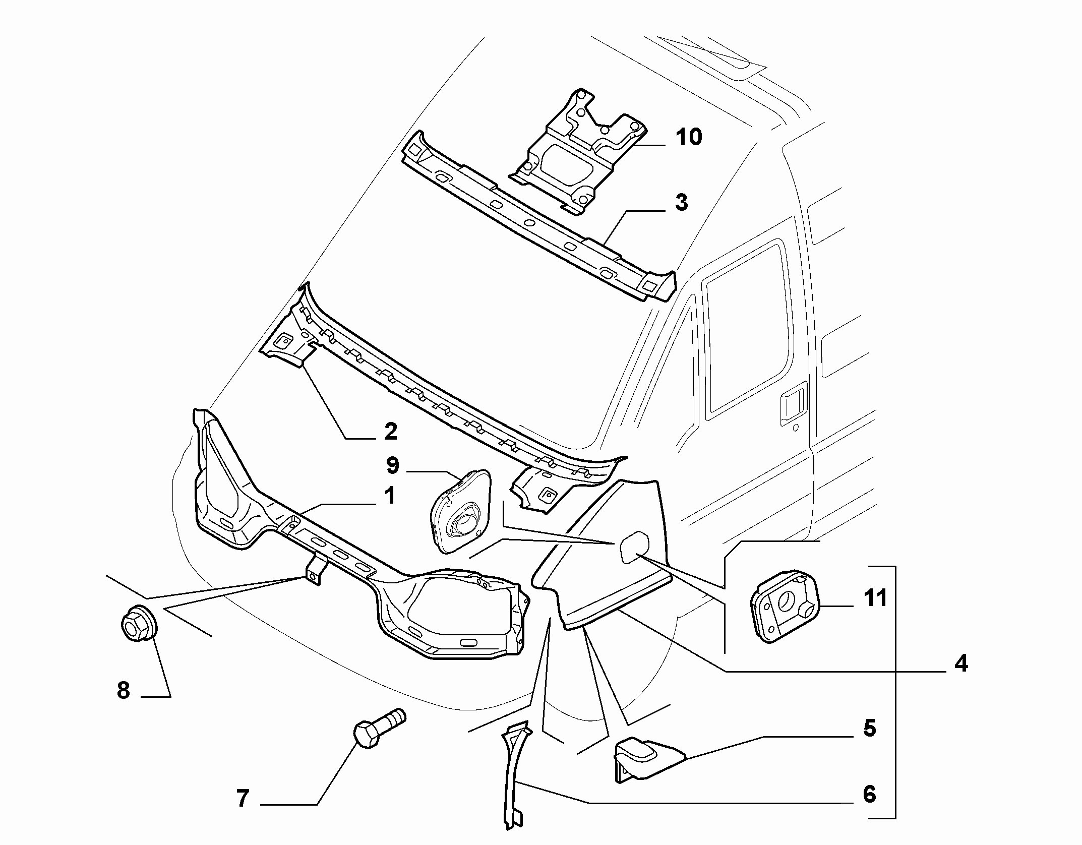 70018/03 BODYWORK, TRIM PANELS (FRONT)