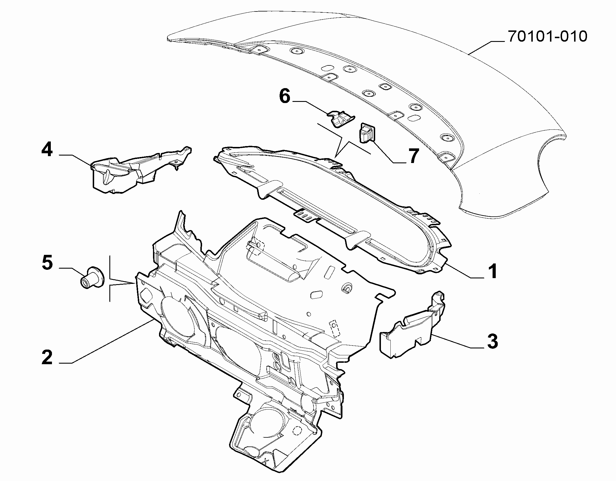 70522-010 BONNET AND ENGINE PADDING AND INSULATION