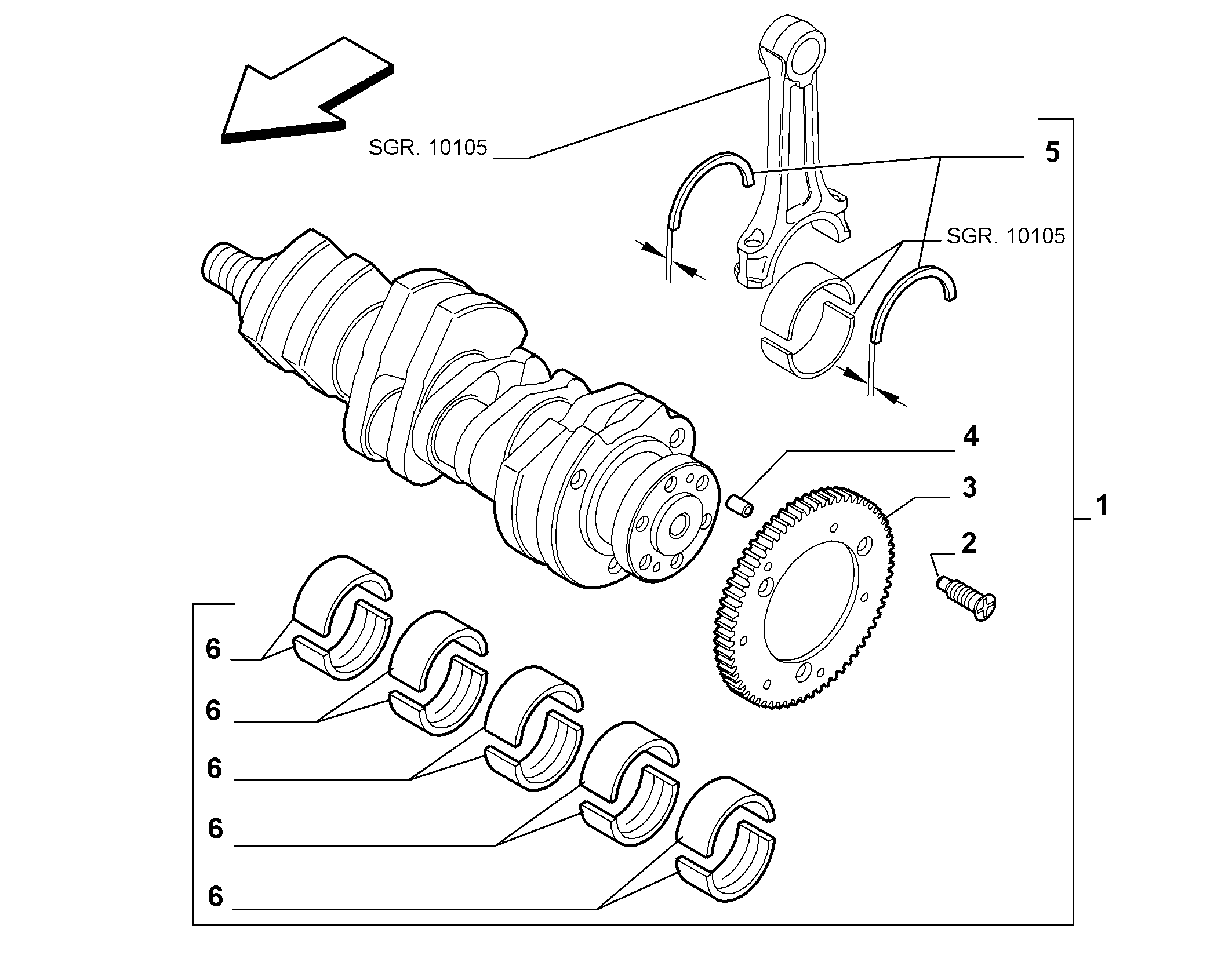 10103-010 ENGINE SHAFT AND HALF BEARING