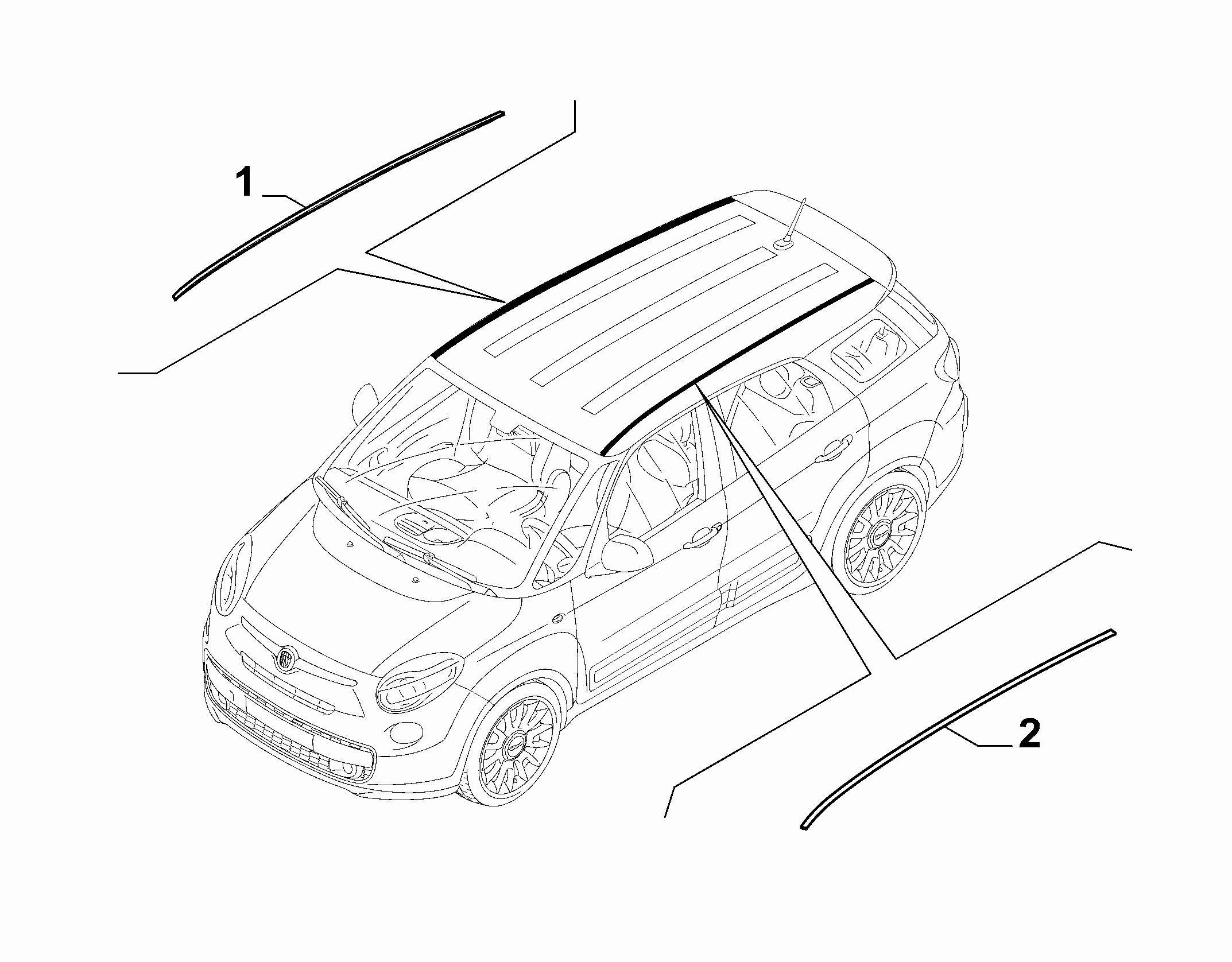 70712-030 OUTER MOULDINGS, ROOF AREA