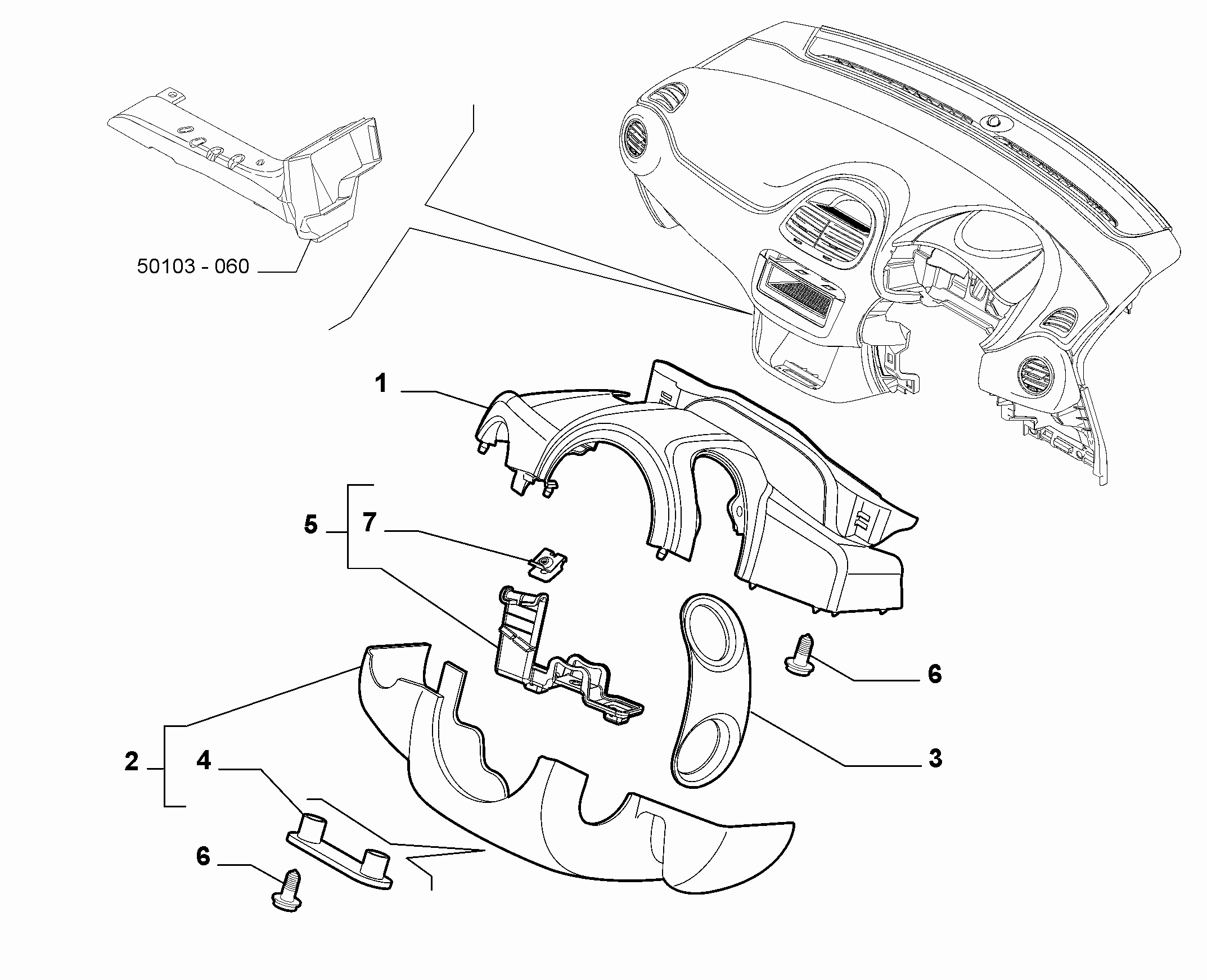 70502-060 STEERING COLUMN GUARDS