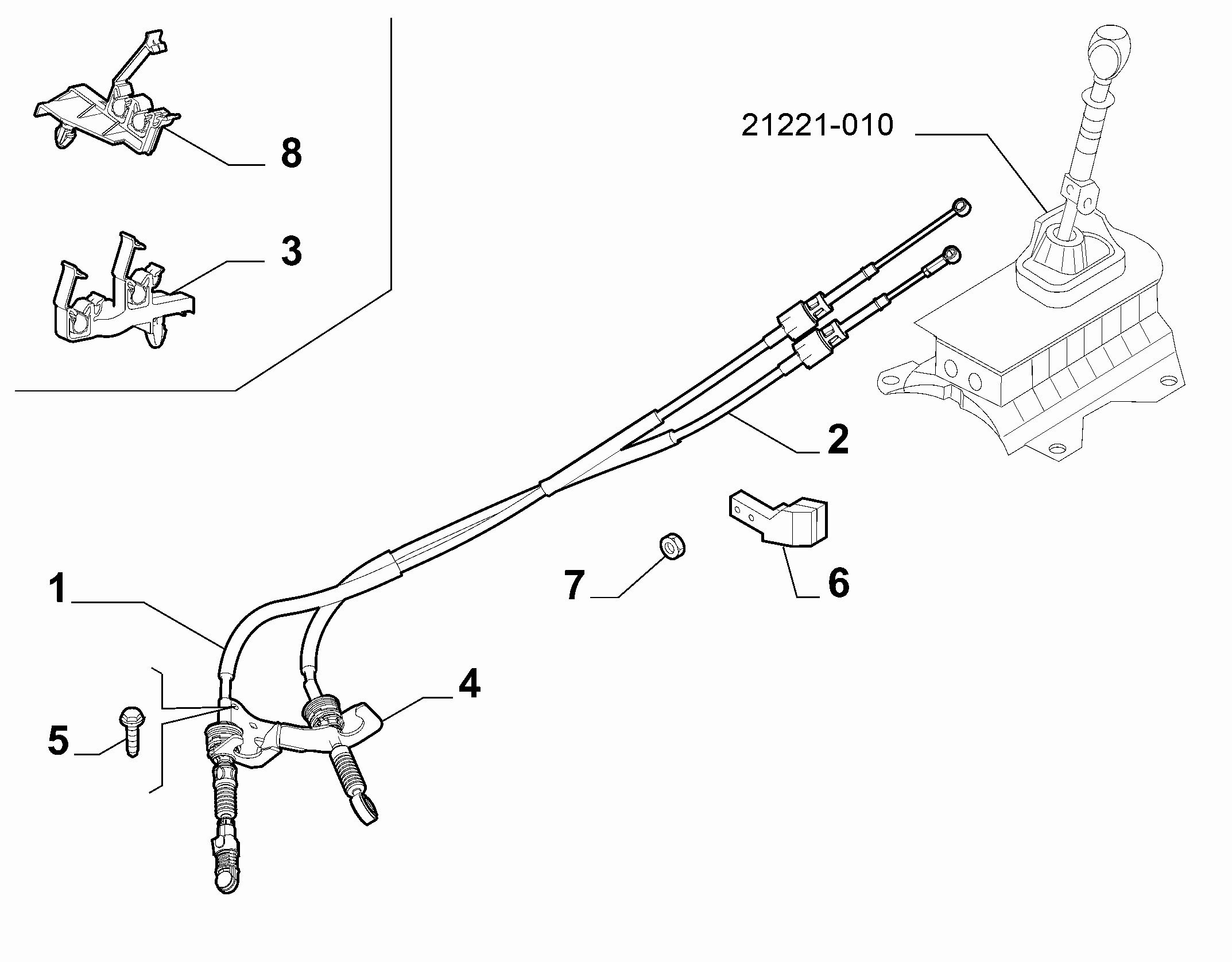 21221-020 GEAR STICK FLEX SHAFT