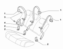 70527-020 REAR SEAT BELTS