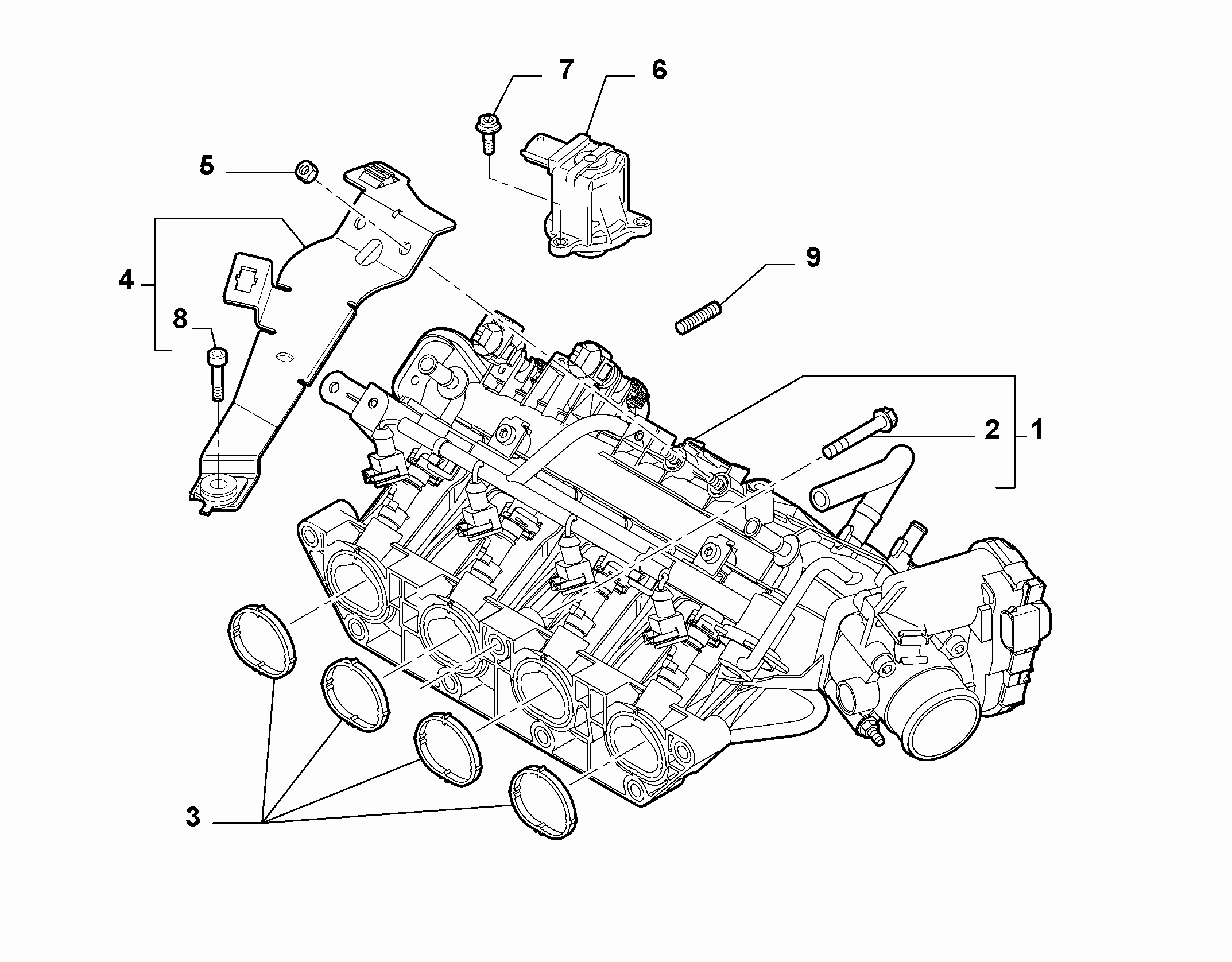 10255-010 INTAKE MANIFOLD AND BUTTERFLY CLIPS