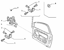 70129-020 FRONT SIDE DOOR HINGE AND SCREW