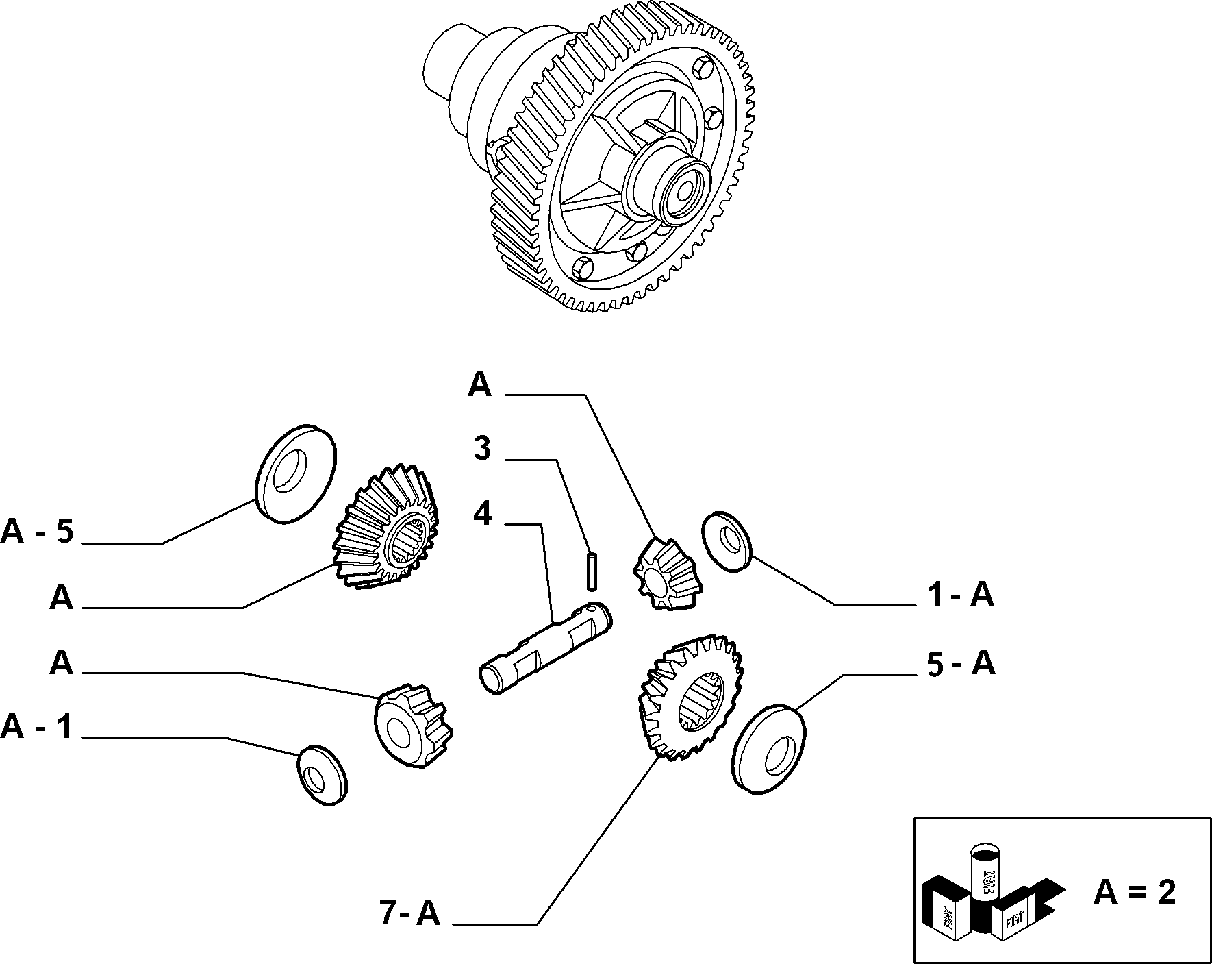 21220-020 CROWN WHEEL AND HALF CRANKSHAFT