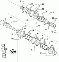 21215-032 LOWER SECONDARY SHAFT AND GEAR LEAD