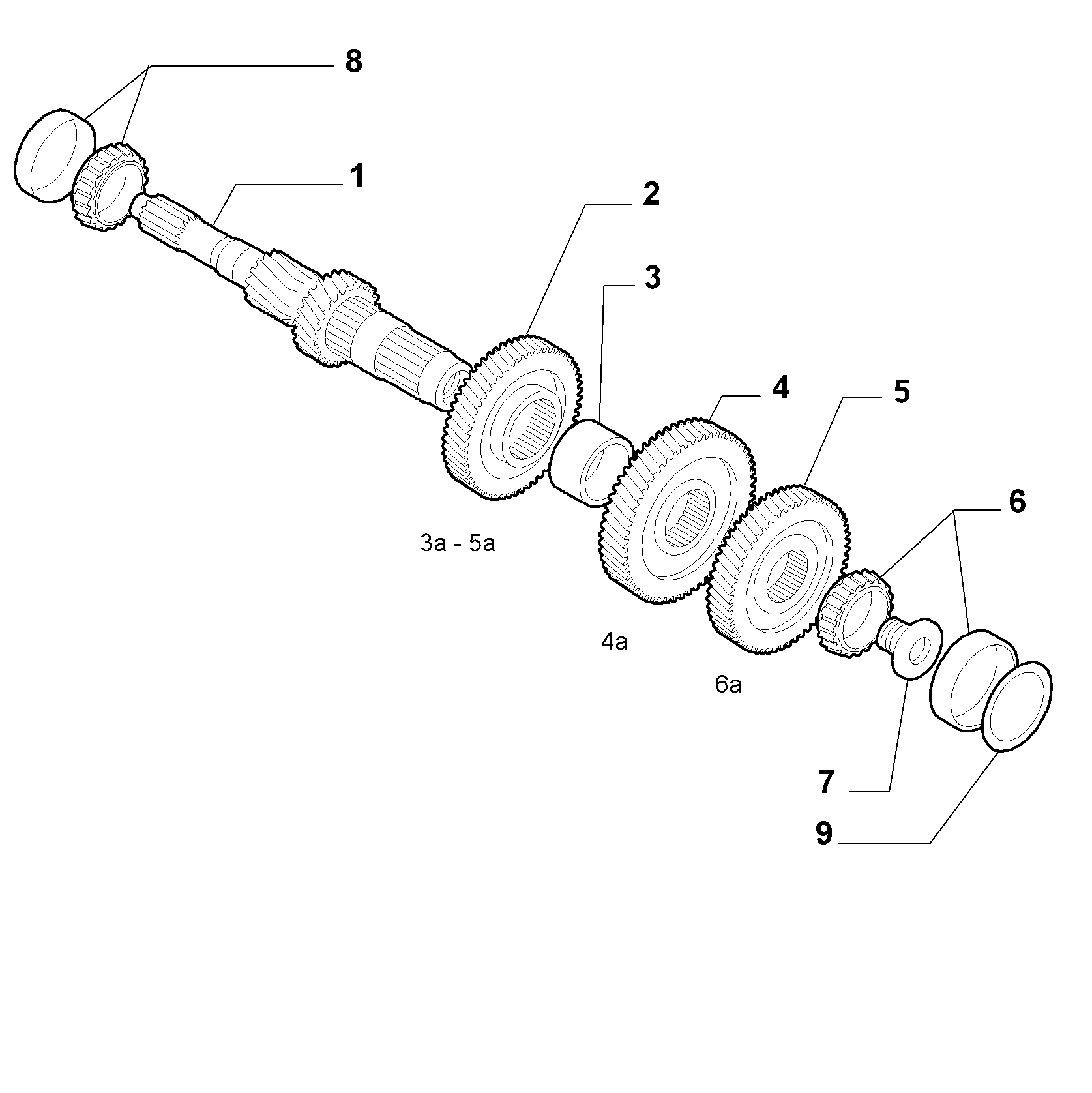 21215-010 PRIMARY SHAFT AND GEAR LEAD