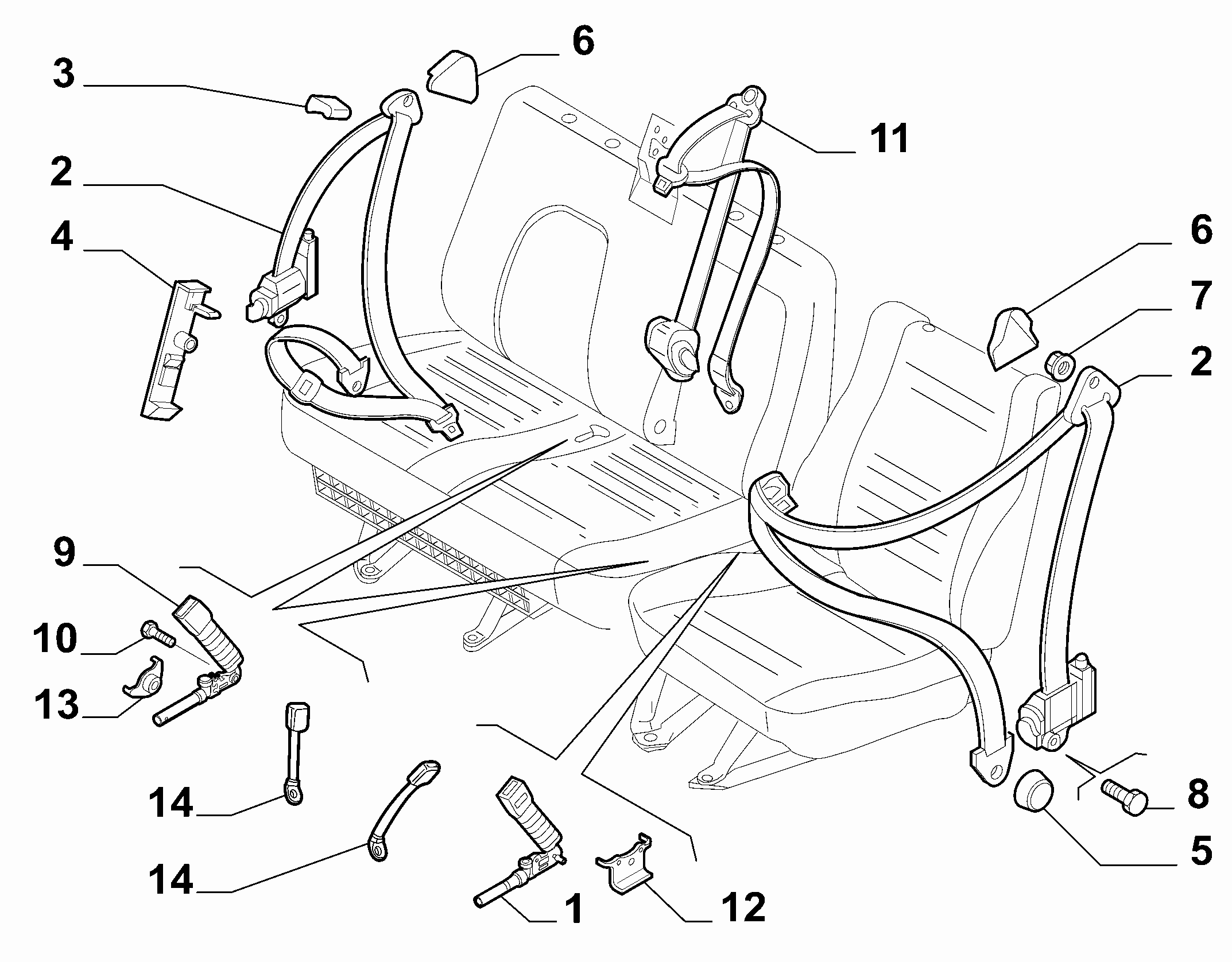 70527-010 FRONT SEAT BELTS