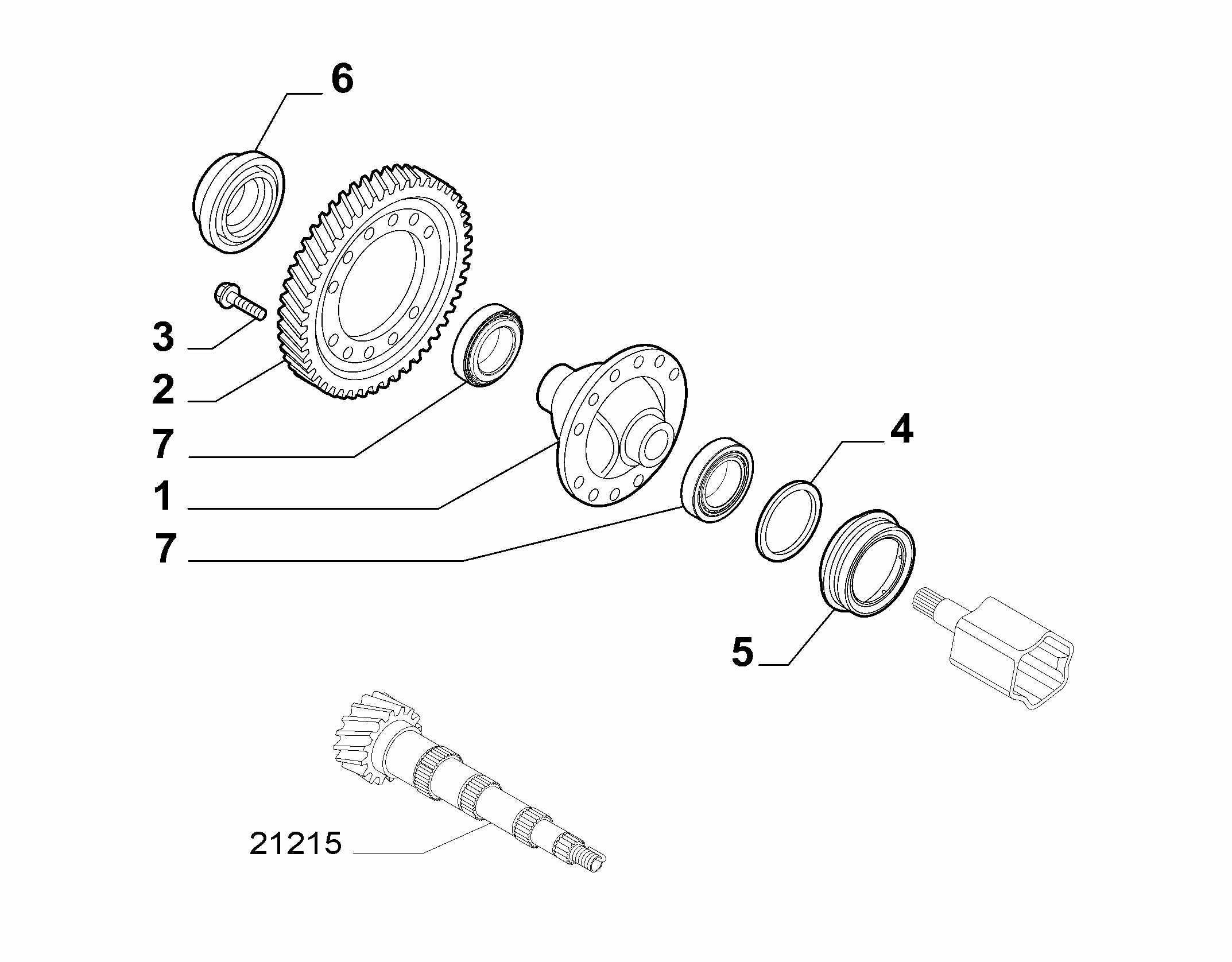 21220-010 GEARING AND HALF CRANKSHAFT