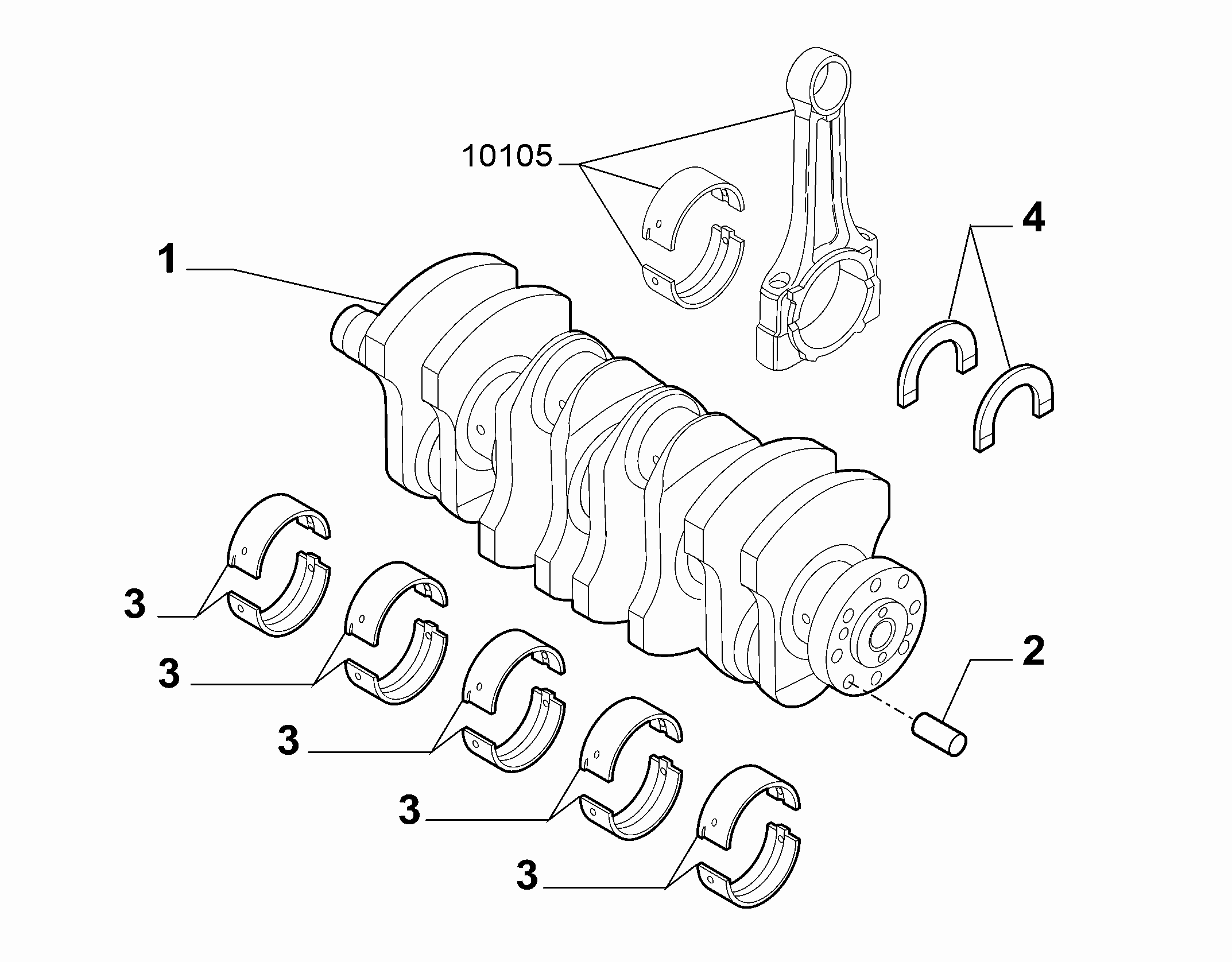 10103-010 ENGINE SHAFT AND HALF BEARING